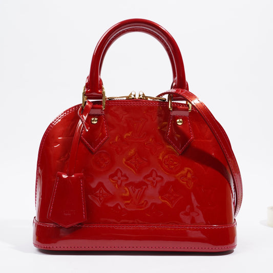 Louis Vuitton Alma BB Vernis Shoulder Bag Pomme D'Amour Vernis Leather BB