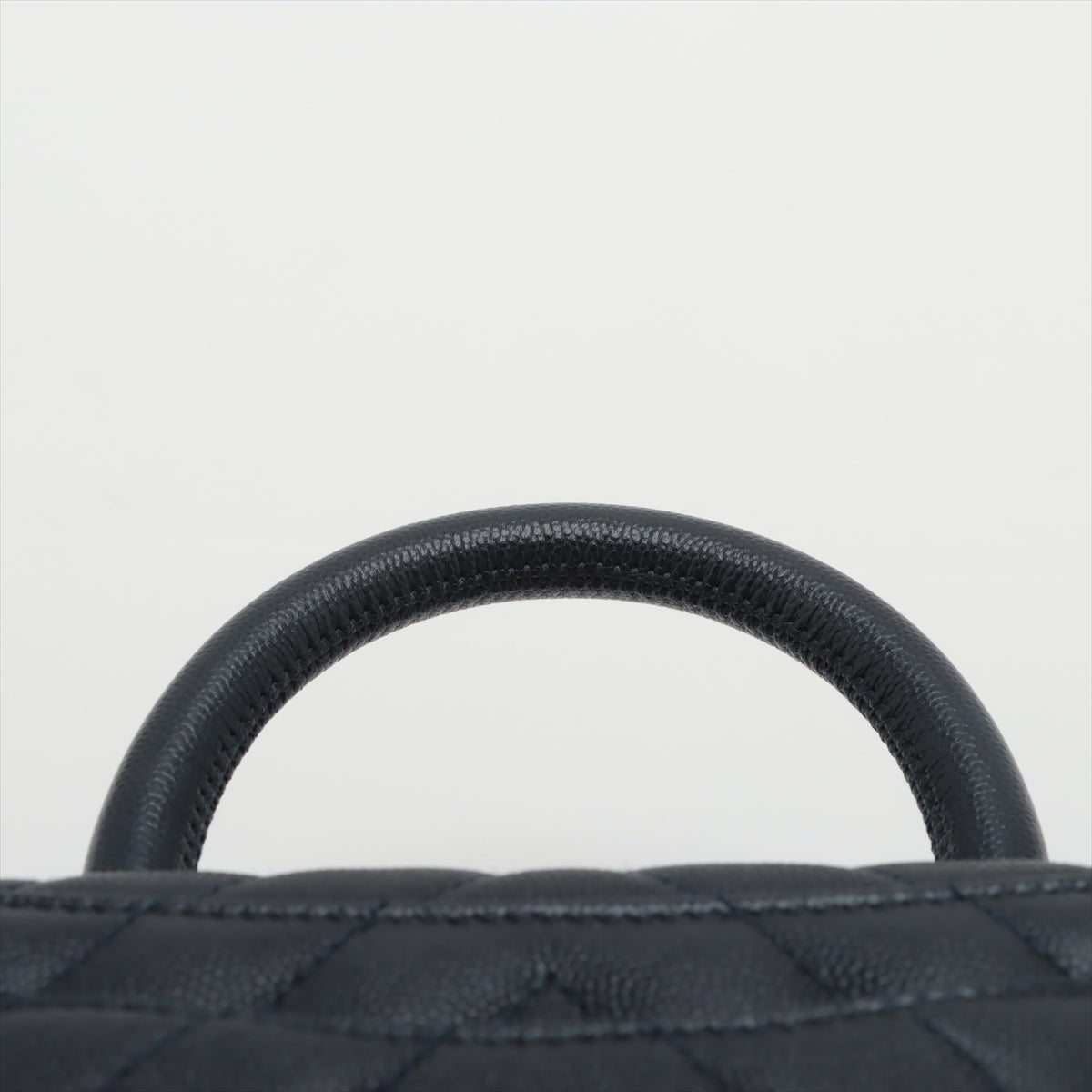 Chanel Small Chevron Coco Handle Caviar Navy
