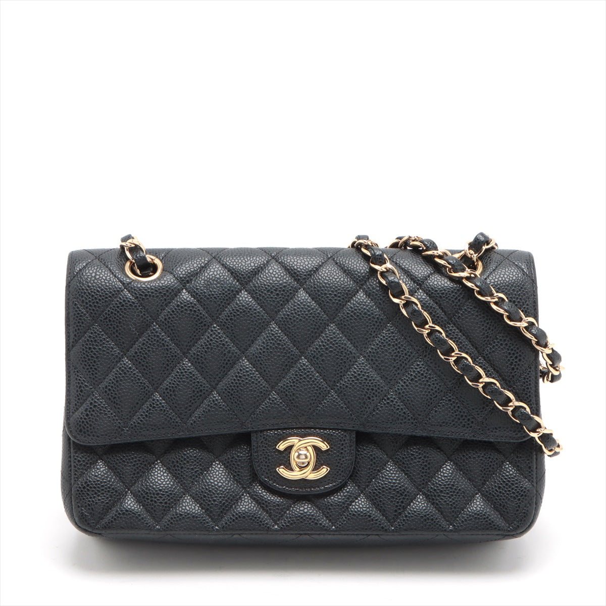 Chanel Classic Flap M/L Medium/Large Caviar Black Bag 15 series