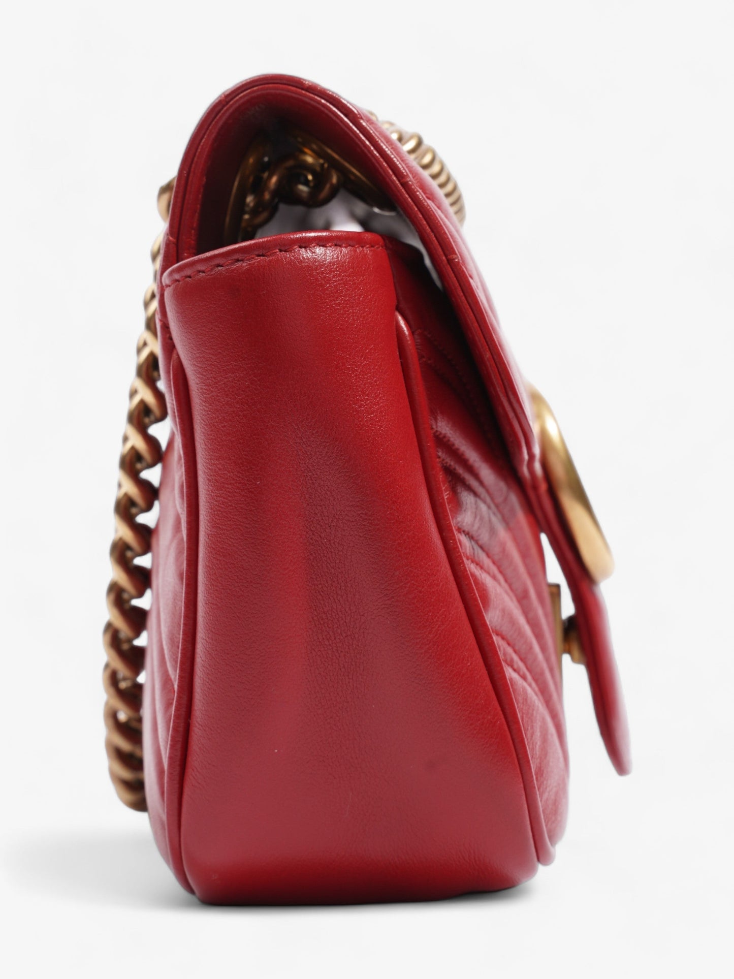 Gucci Marmont Flap Red Matelasse Leather Small