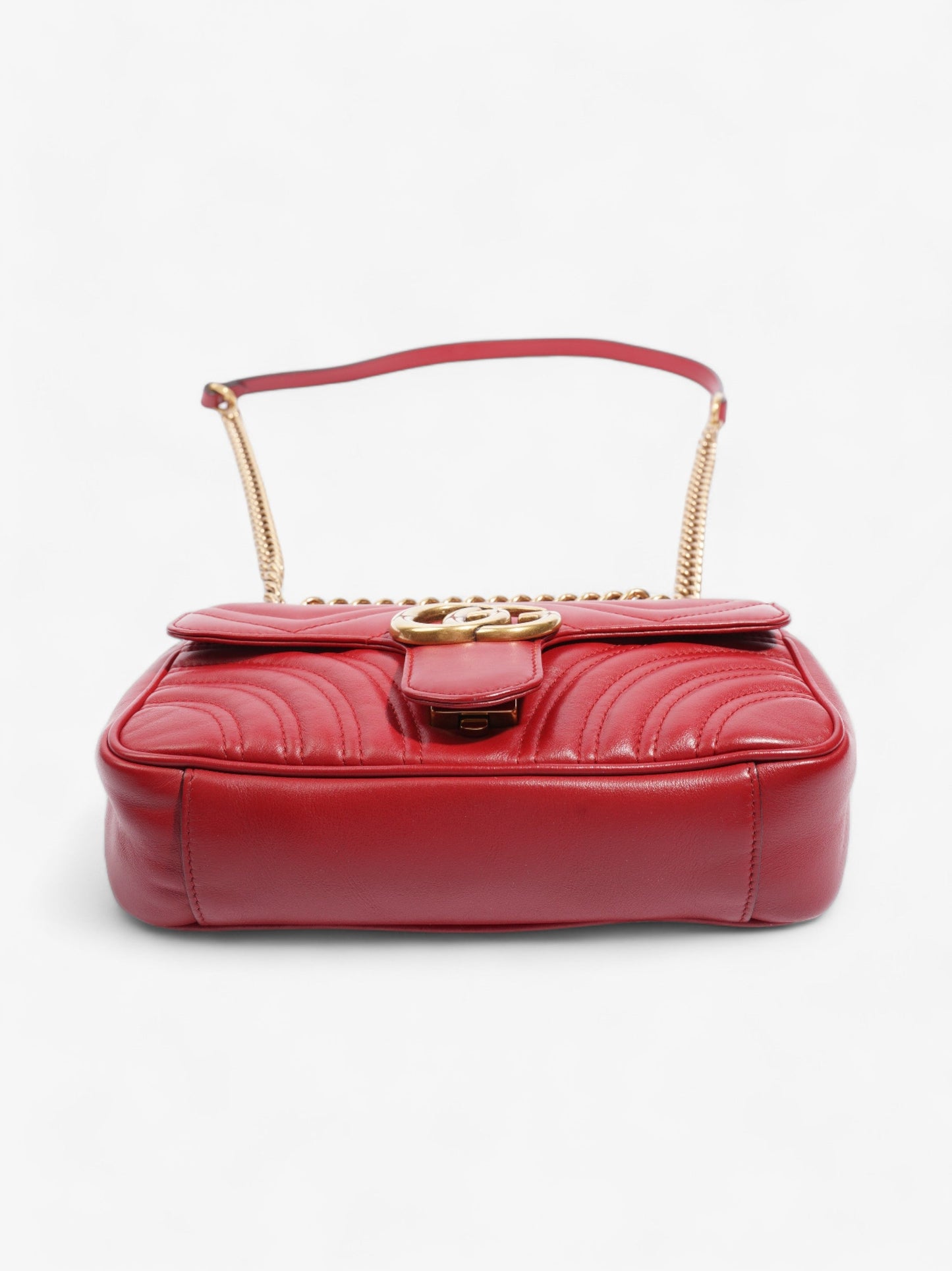 Gucci Marmont Flap Red Matelasse Leather Small