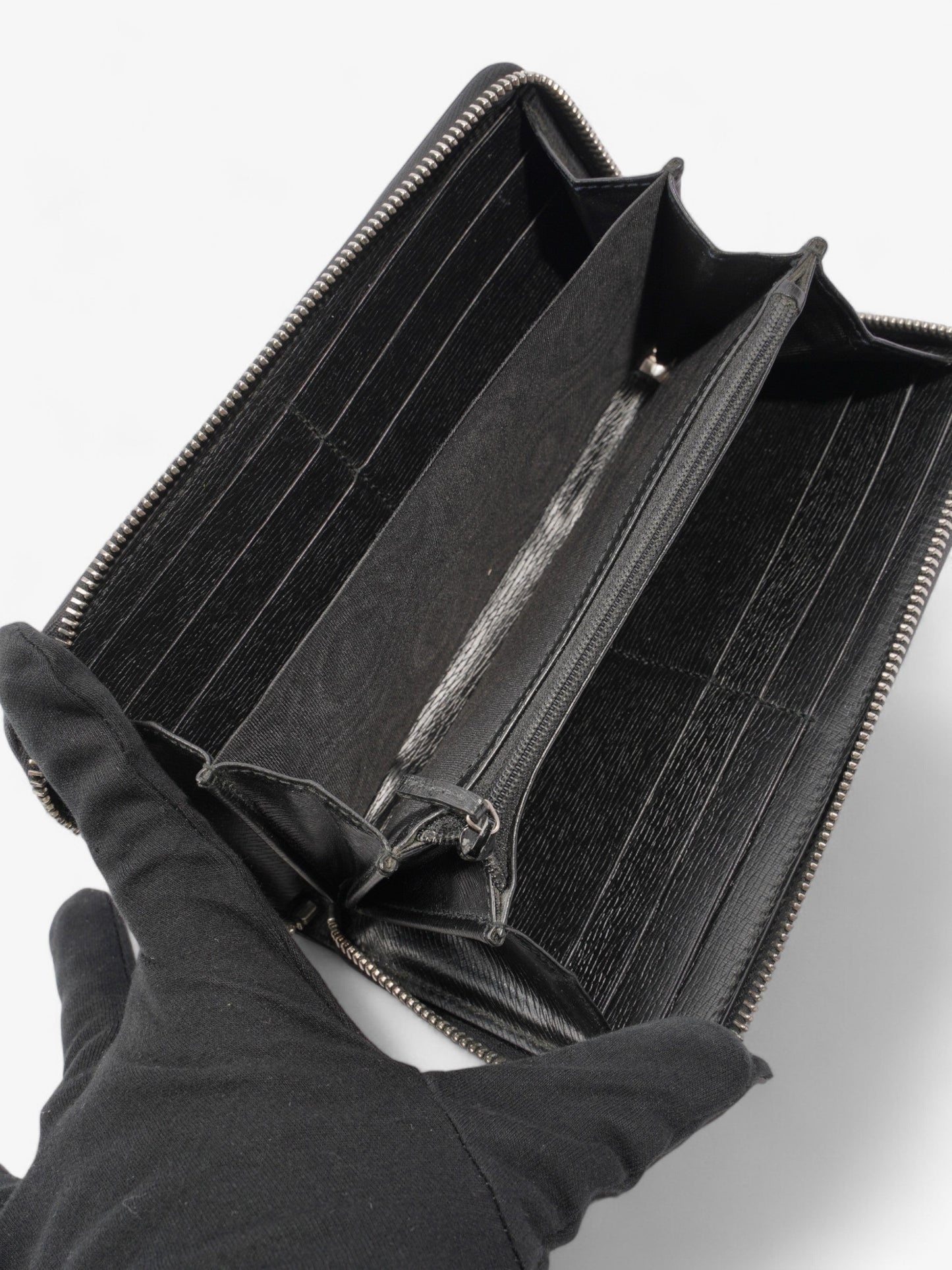 Gucci Interlocking Zip Round Wallet Black Black Leather