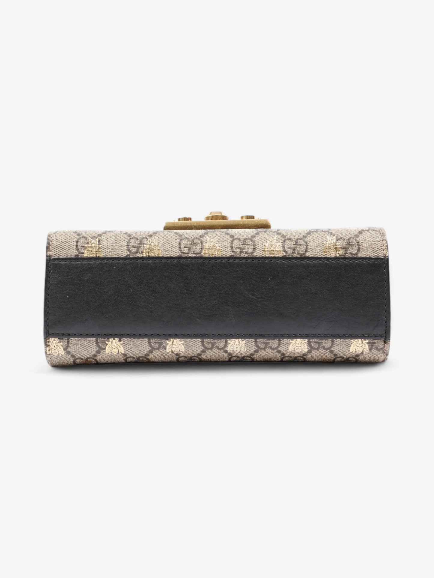 Gucci Padlock Bees GG Supreme / Black / Gold Coated Canvas Small