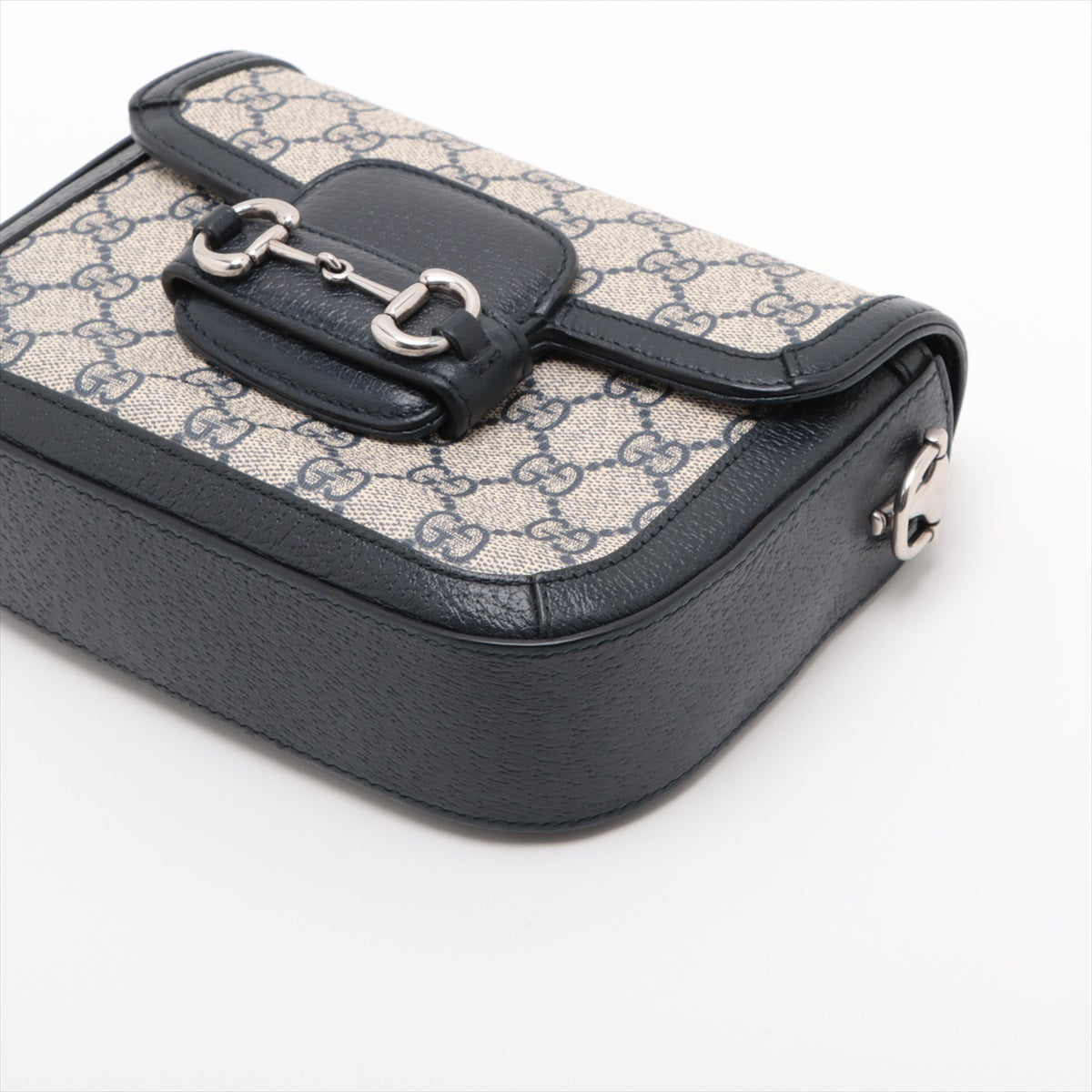 Gucci Navy Blue GG Supreme Horsebit 1955 Mini Shoulder Bag [Clearance Sale]