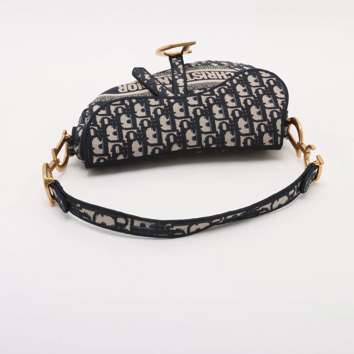 Christian Dior Blue Dior Oblique Jacquard Saddle Bag [Clearance Sale]