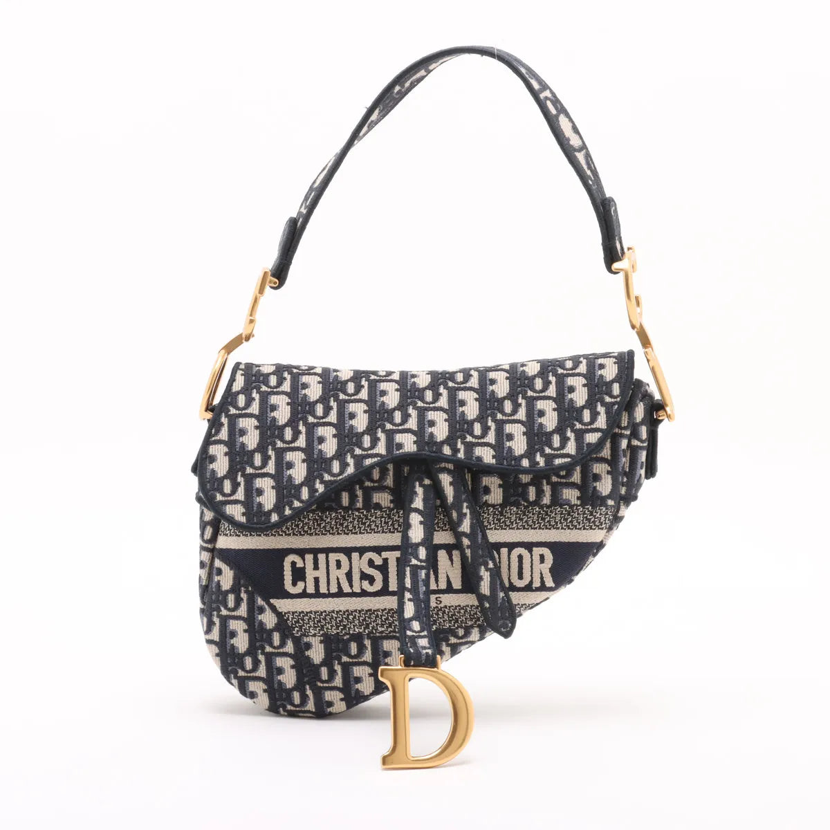Christian Dior Blue Dior Oblique Jacquard Saddle Bag [Clearance Sale]
