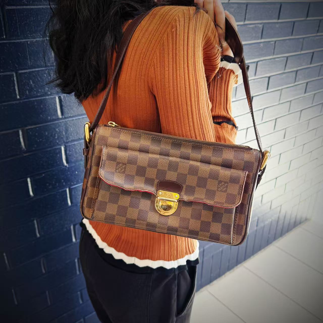 Louis Vuitton Damier Ebene Ravello Shoulder Bag GM TWS