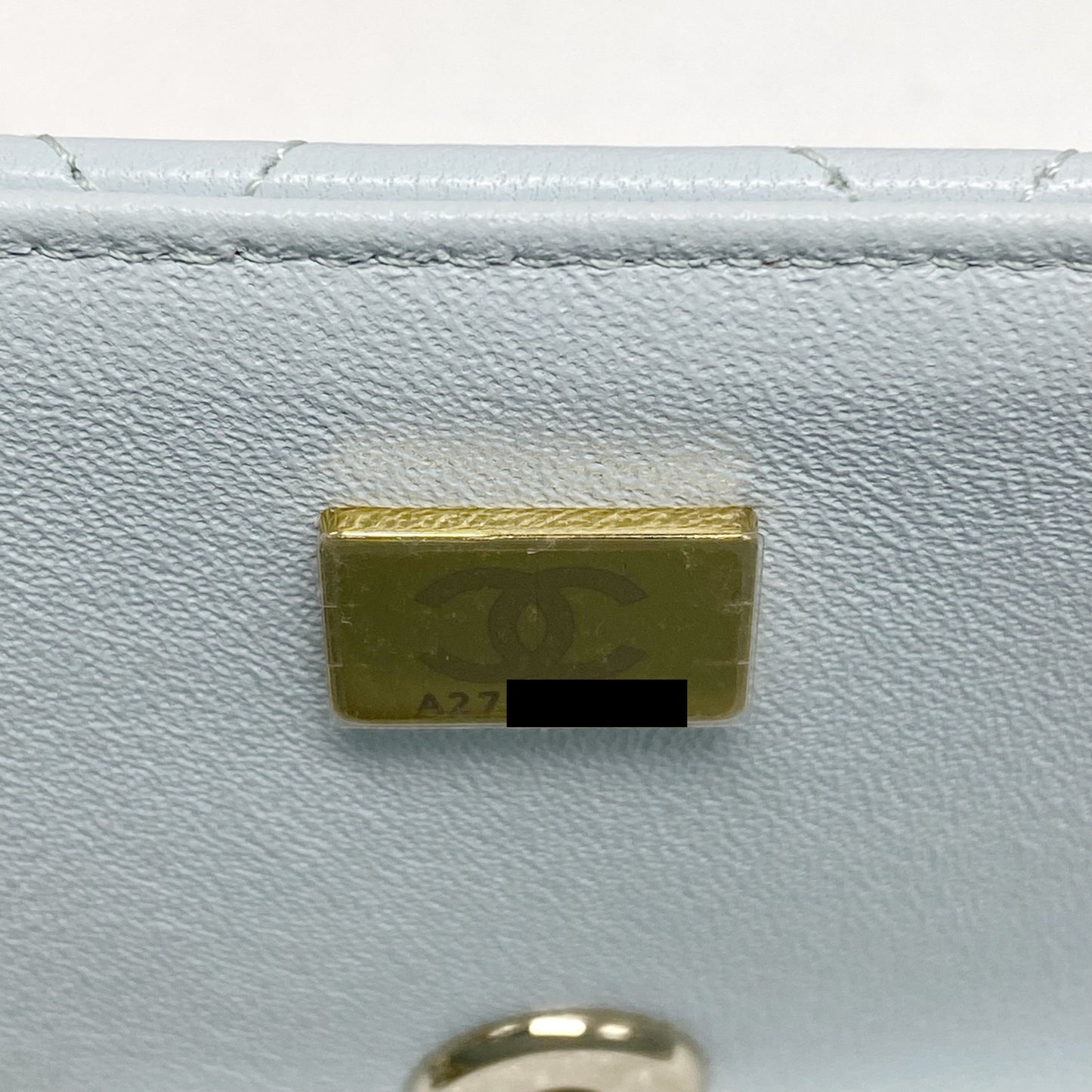 Chanel 21K Mini Top Handle Rectangular Flap Bag Pastel Blue L