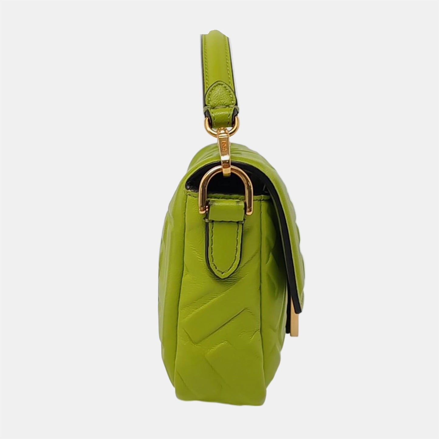 Fendi Baguette Mini Green Nappa Leather Crossbody Bag