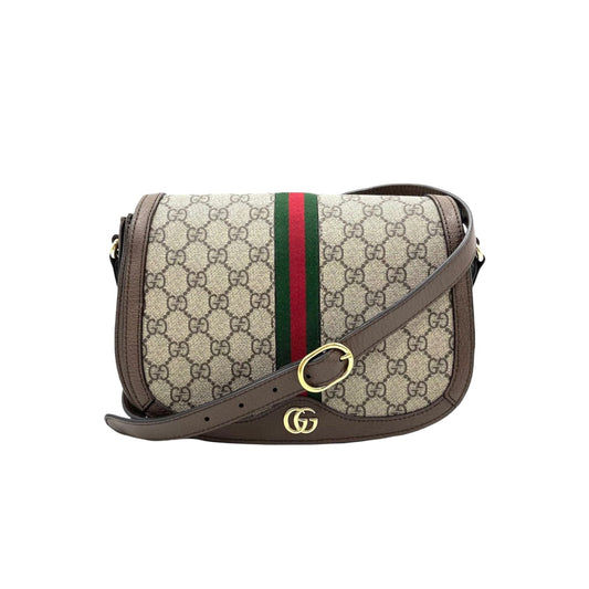 Gucci Lou Leather Canvas Shoulder Bag