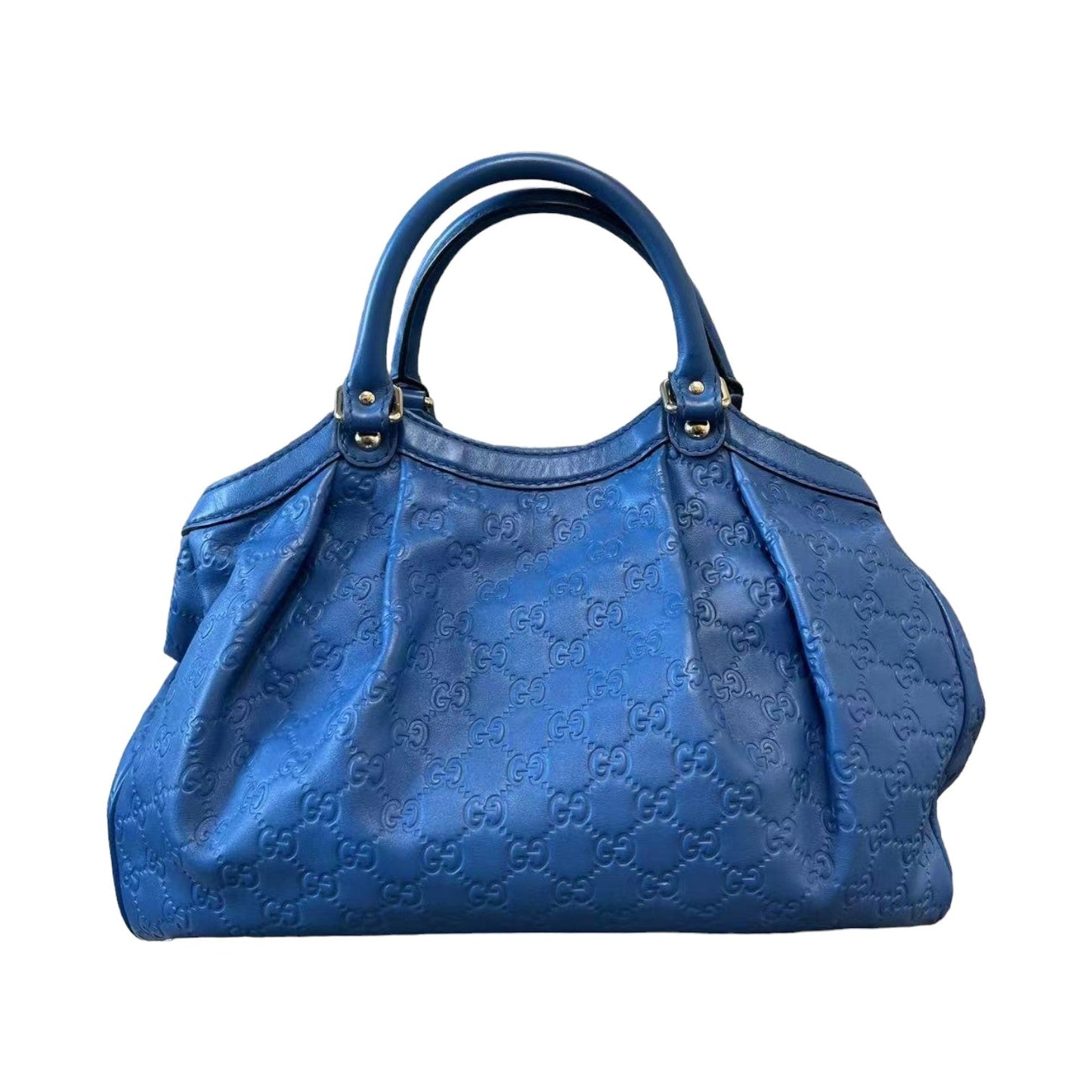 Gucci Monogram Leather Top Handle Tote