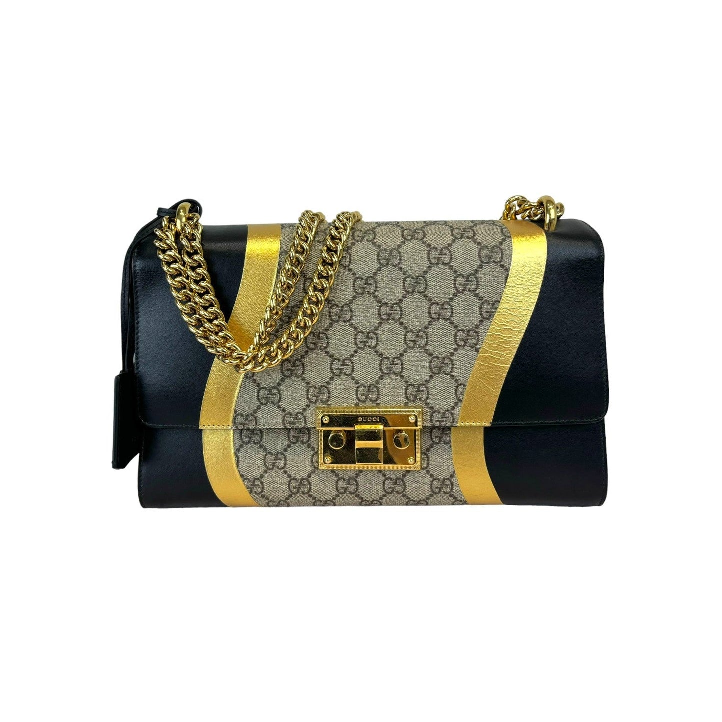 Gucci Monogram Chain Leather Shoulder Bag