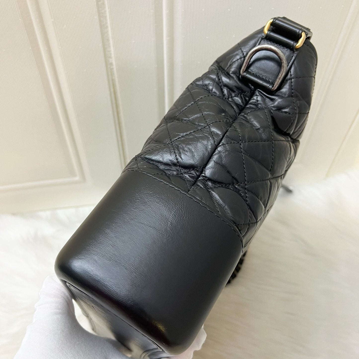 Chanel Large Gabrielle Hobo in Black Distressed Calfskin and 3 Tone HW Shoulder Bag