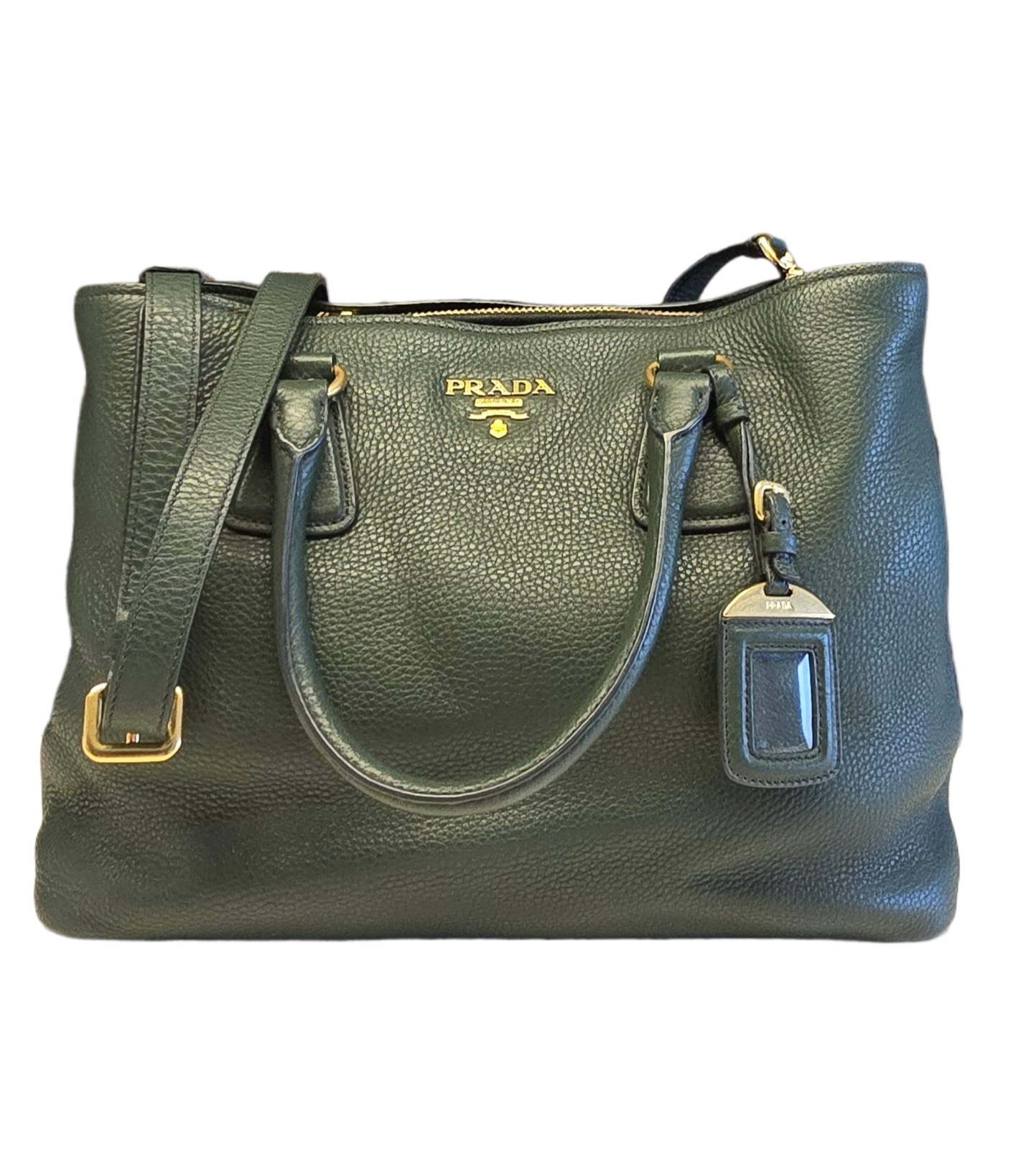 Prada Green Vitello Daino Shopping Tote (Rented Out)