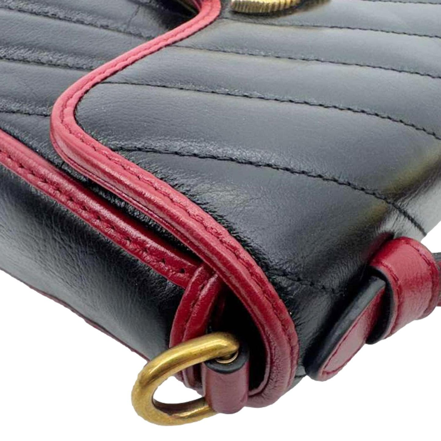 GUCCI GG Marmont Mini Top Handle Crossbody Bag Black 583571