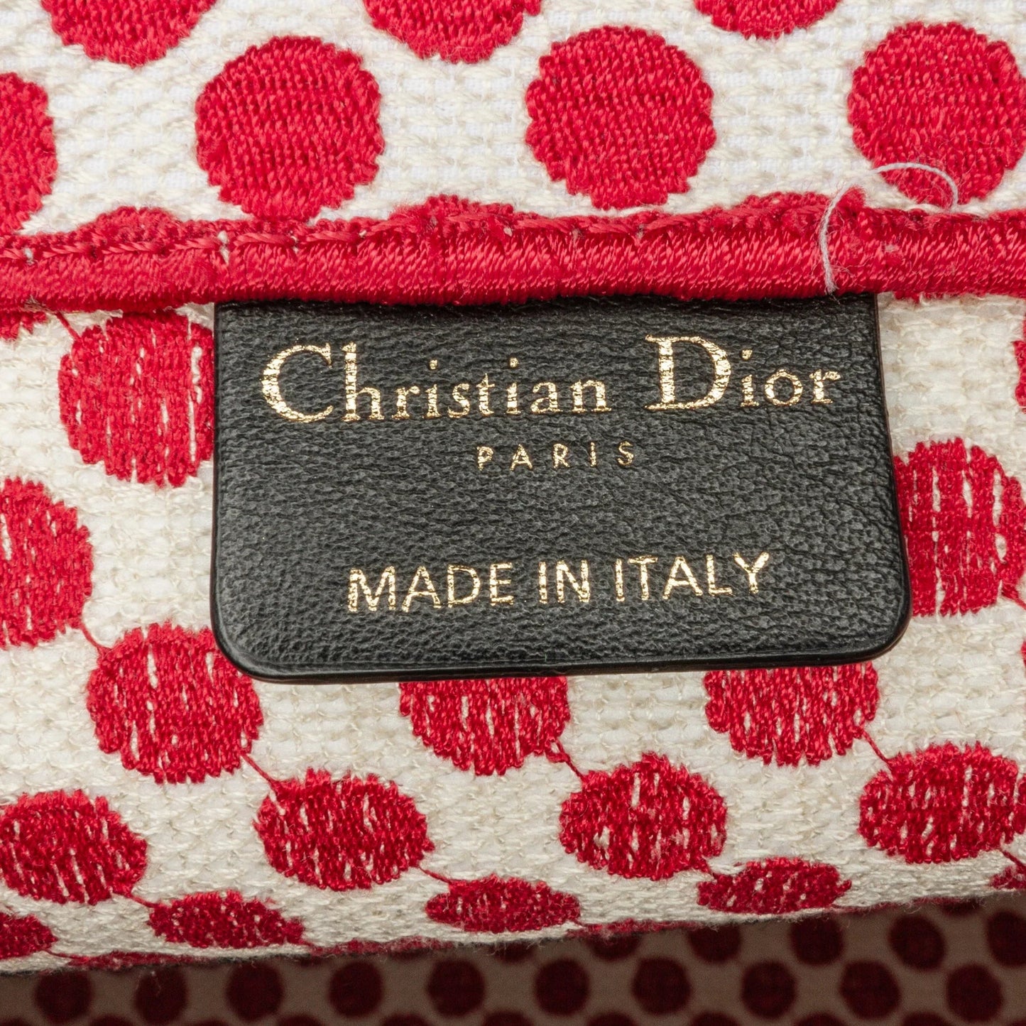 Red Dior DiorAmour Medium Embroidered Canvas Dots Book Tote
