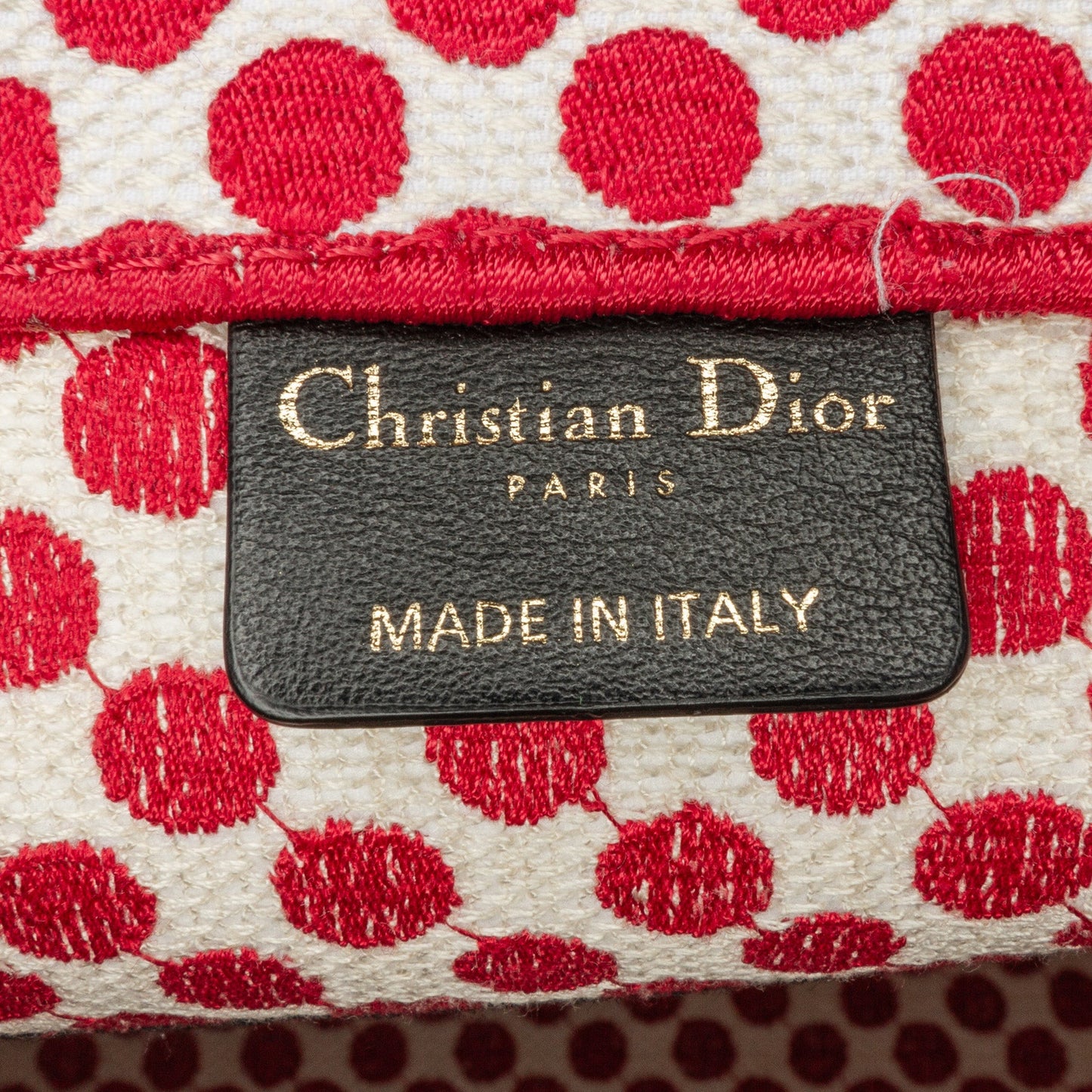 Red Dior DiorAmour Medium Embroidered Canvas Dots Book Tote