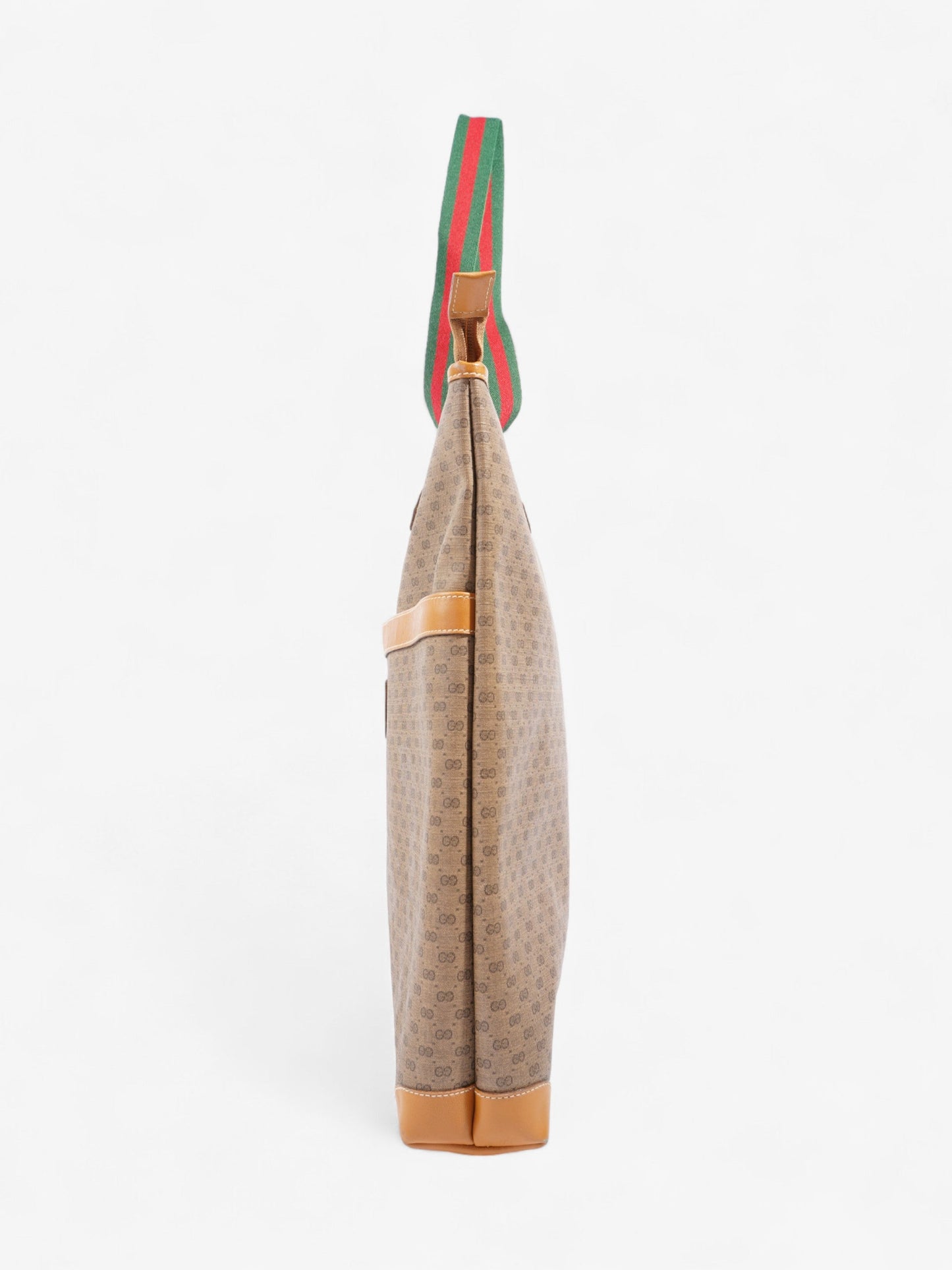 Gucci   Supreme Tote Light Brown / Green And Red Web Coated Canvas