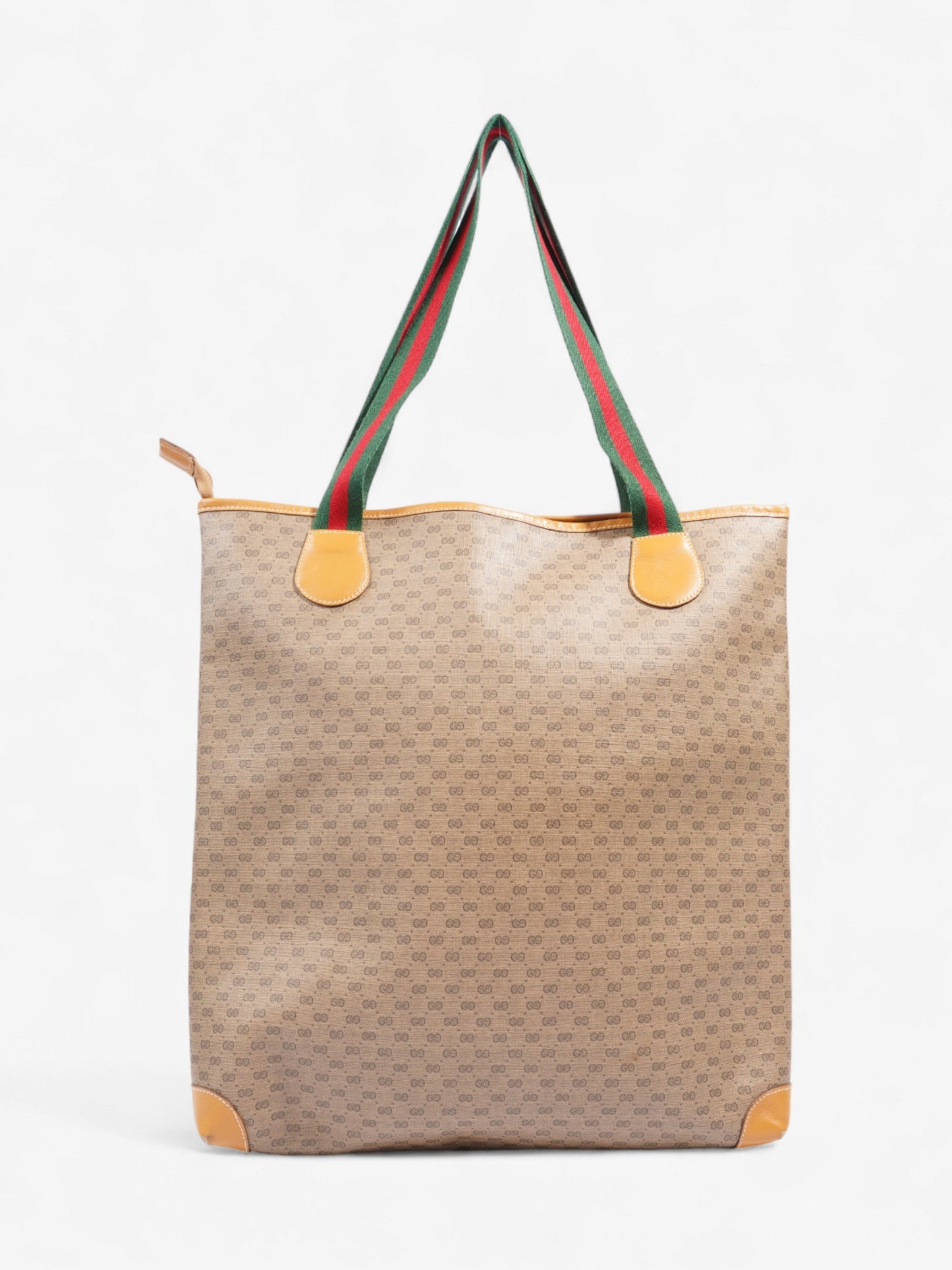 Gucci   Supreme Tote Light Brown / Green And Red Web Coated Canvas