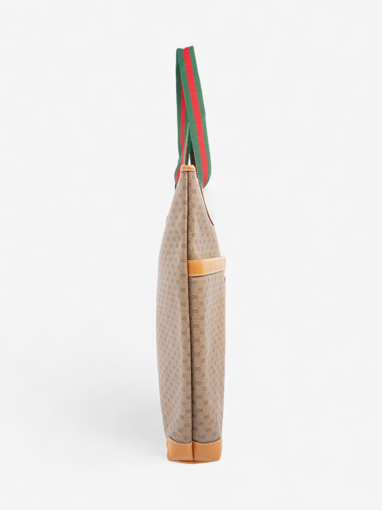 Gucci   Supreme Tote Light Brown / Green And Red Web Coated Canvas