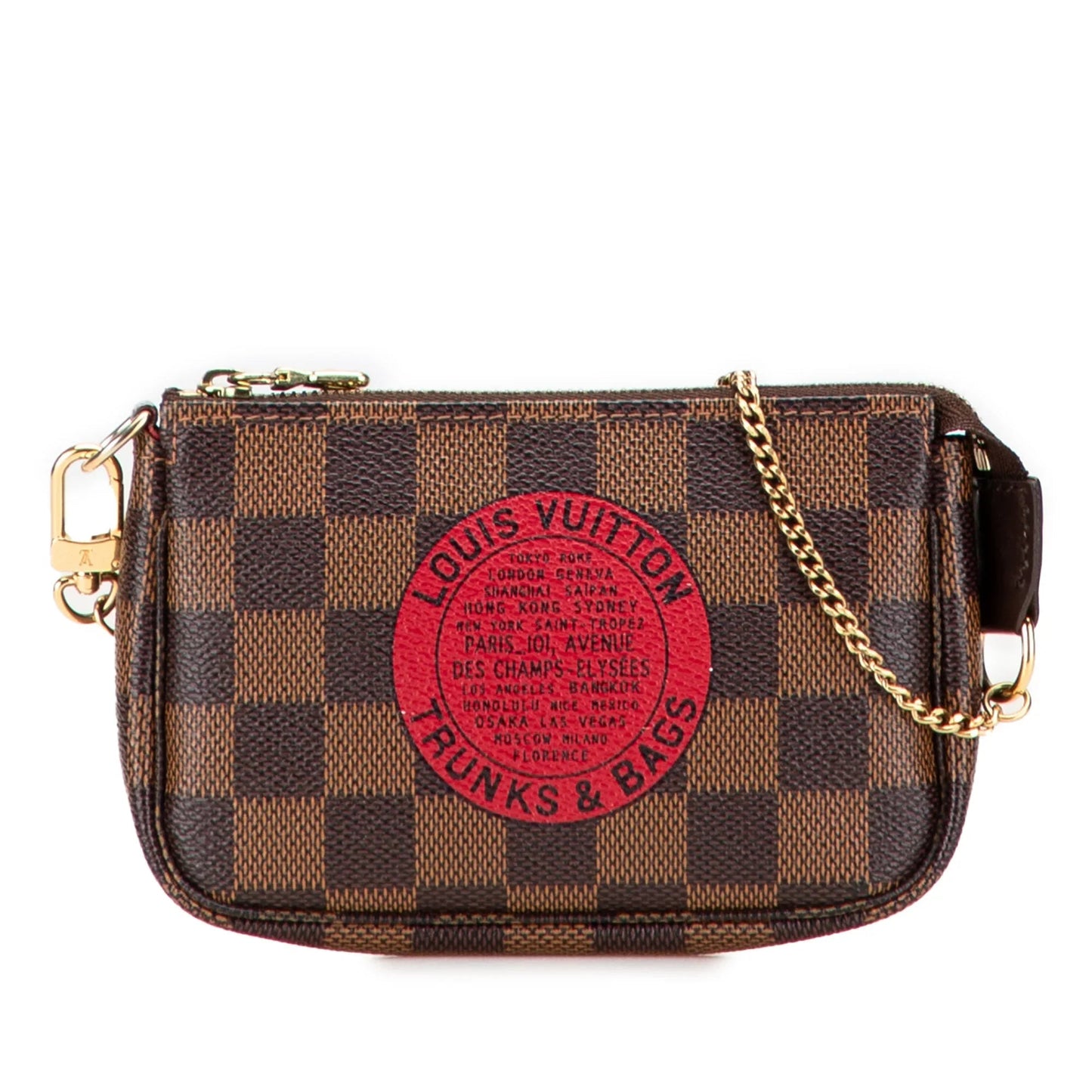 Brown Louis Vuitton Damier Ebene Trunks and Bags Mini Pochette Accessoires