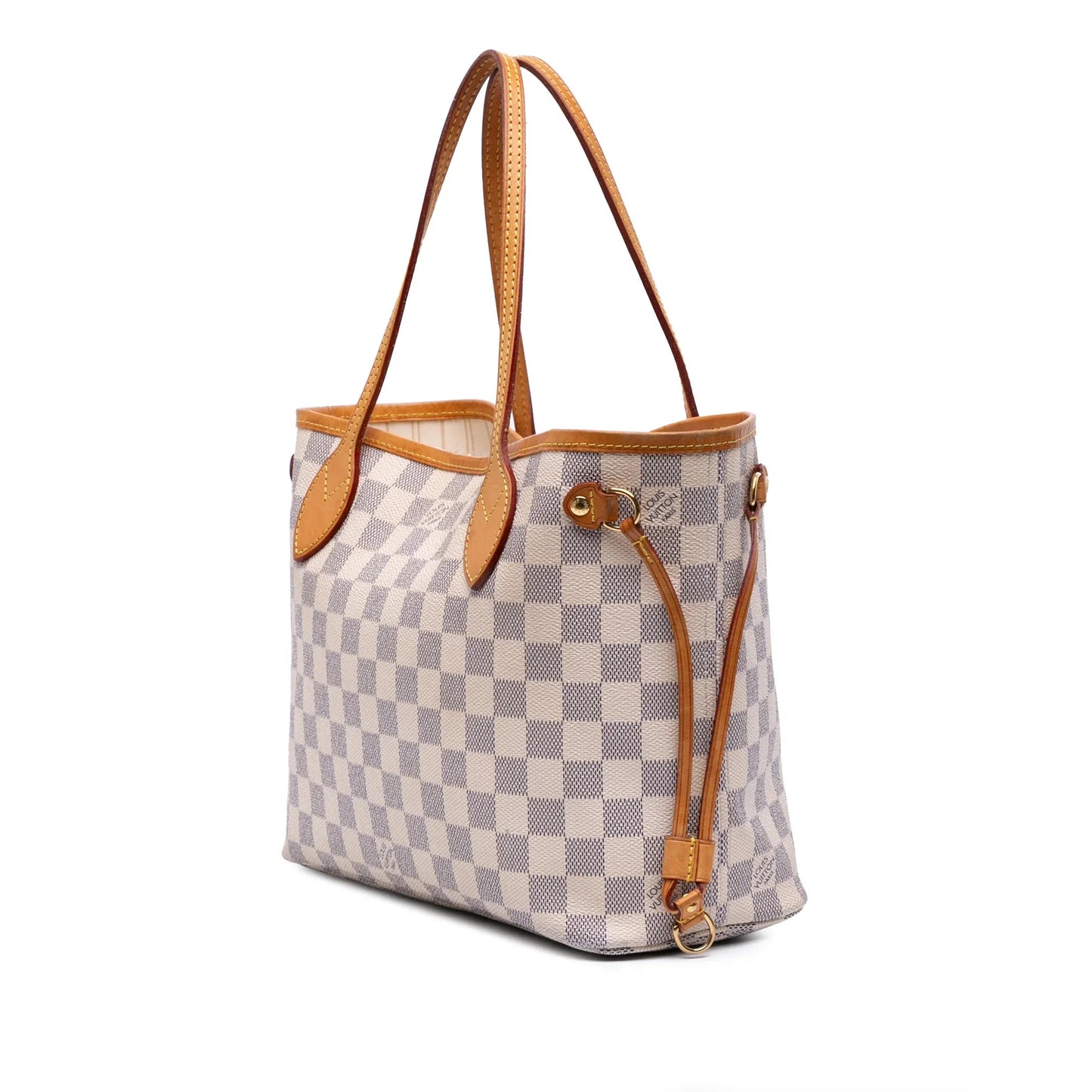 White Louis Vuitton Damier Azur Neverfull PM Tote Bag