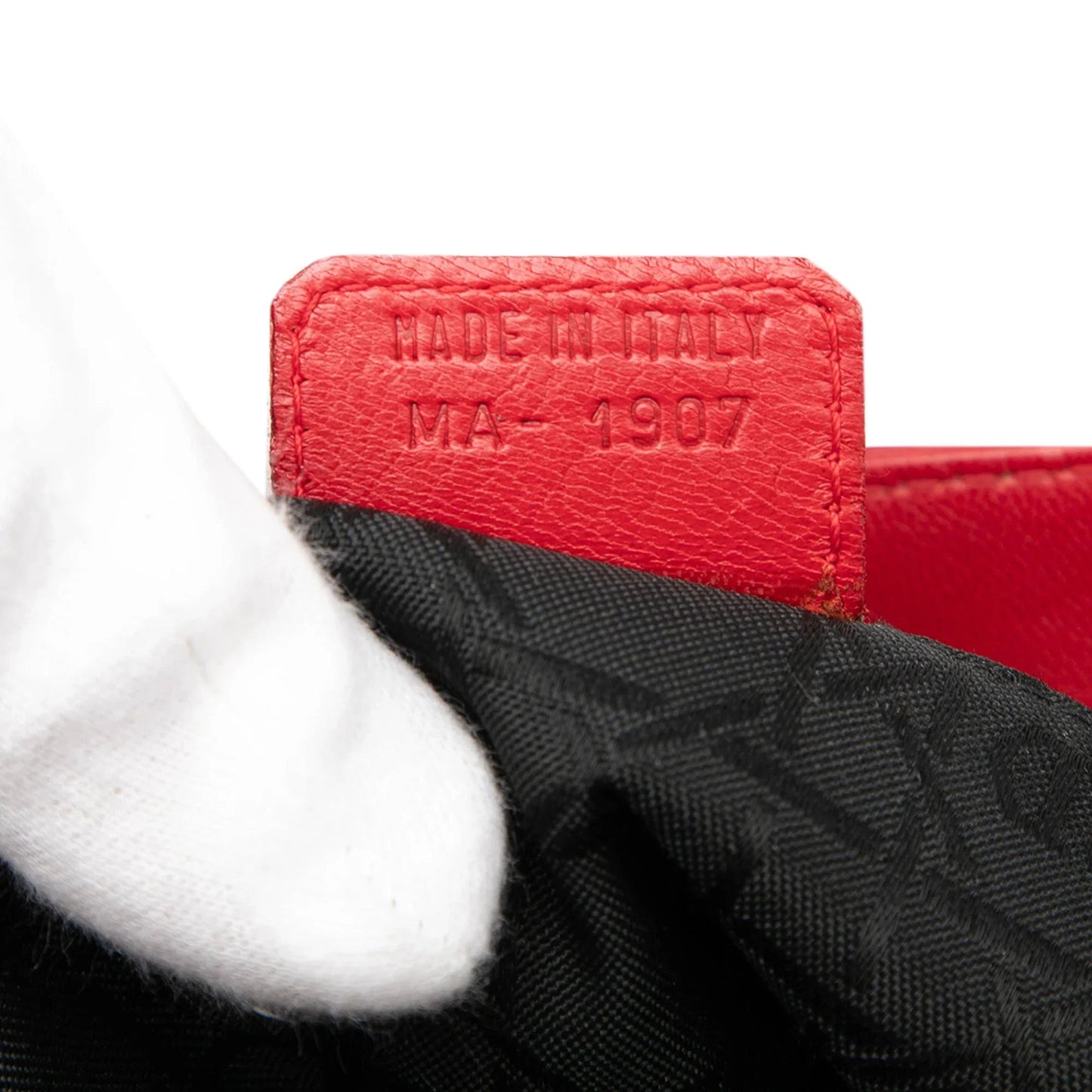 Red Dior Medium Lambskin Cannage Lady Dior Satchel