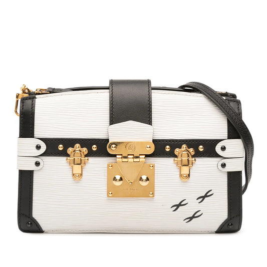 White Louis Vuitton Epi Trunk Clutch Crossbody Bag