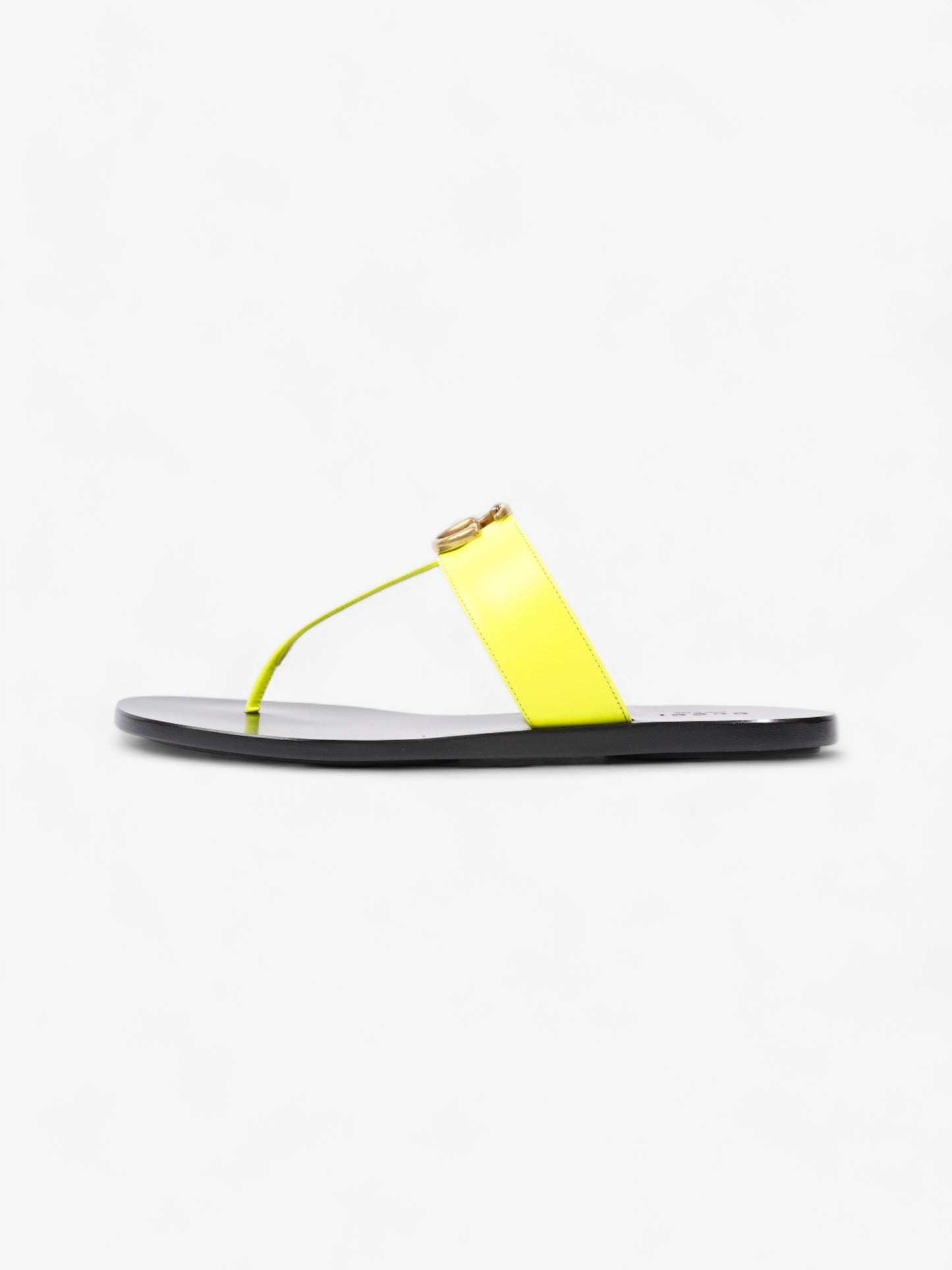 Gucci Thong Sandals with Double G Fluorescent Yellow  Leather EU 38.5 UK 5.5