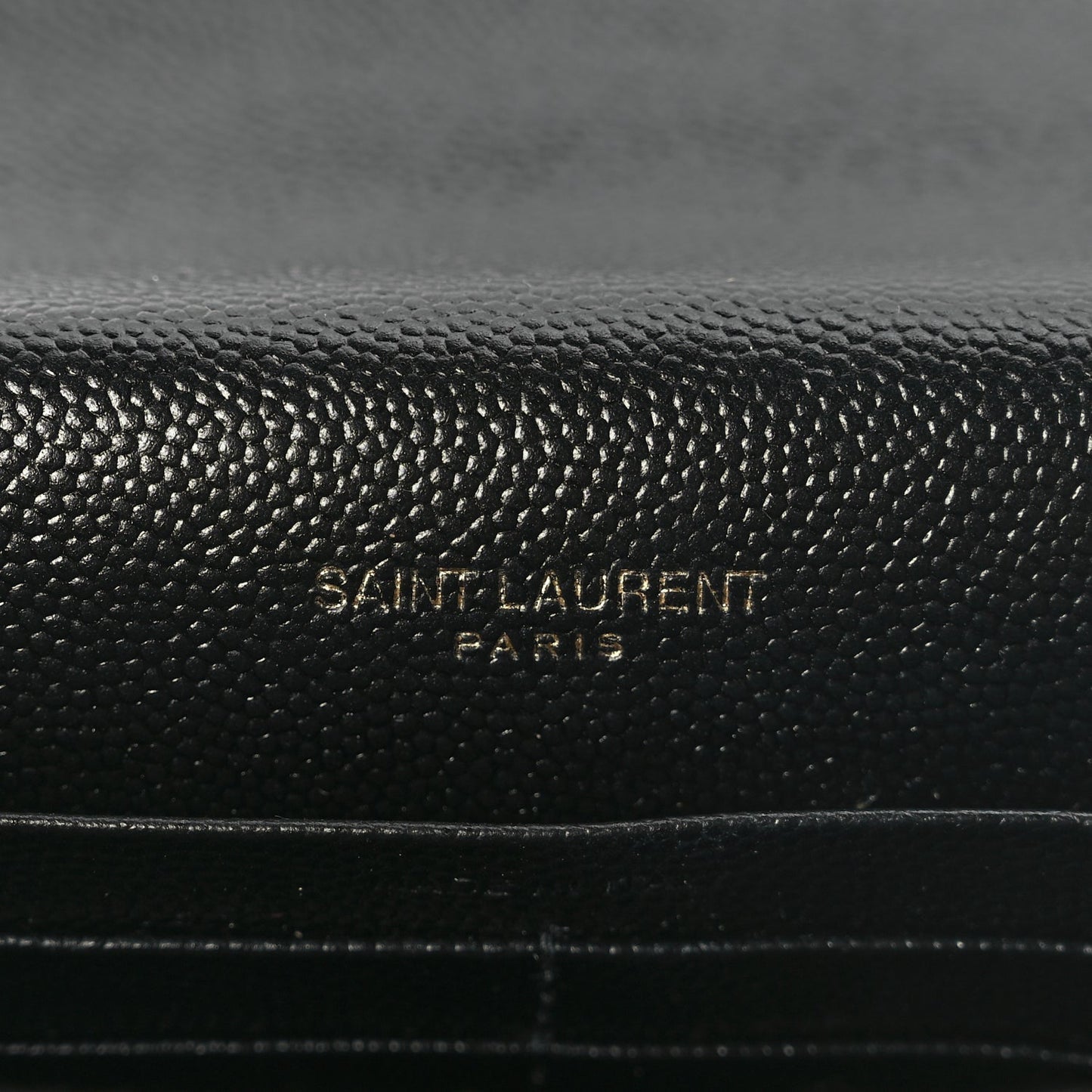 Saint Laurent Grain De Poudre Matelasse Chevron Monogram Envelope Chain Wallet