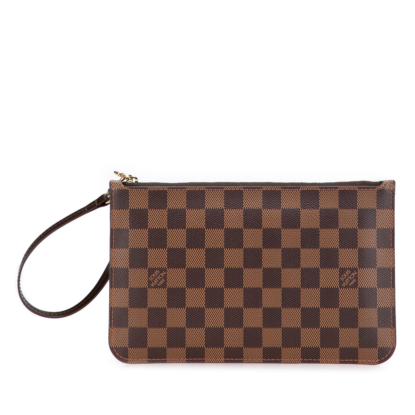 Brown Louis Vuitton Damier Ebene Neverfull Pouch MM