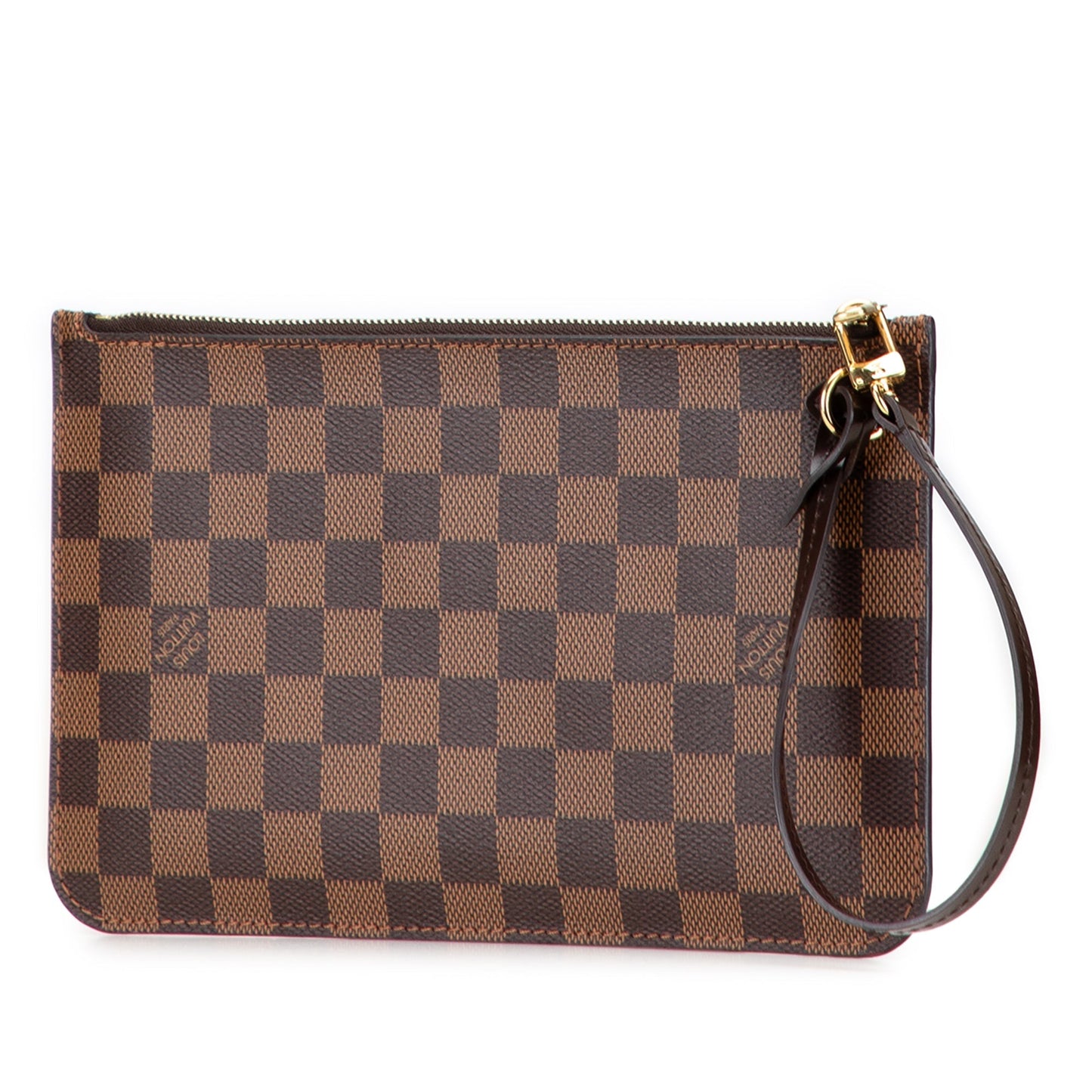 Brown Louis Vuitton Damier Ebene Neverfull Pouch MM