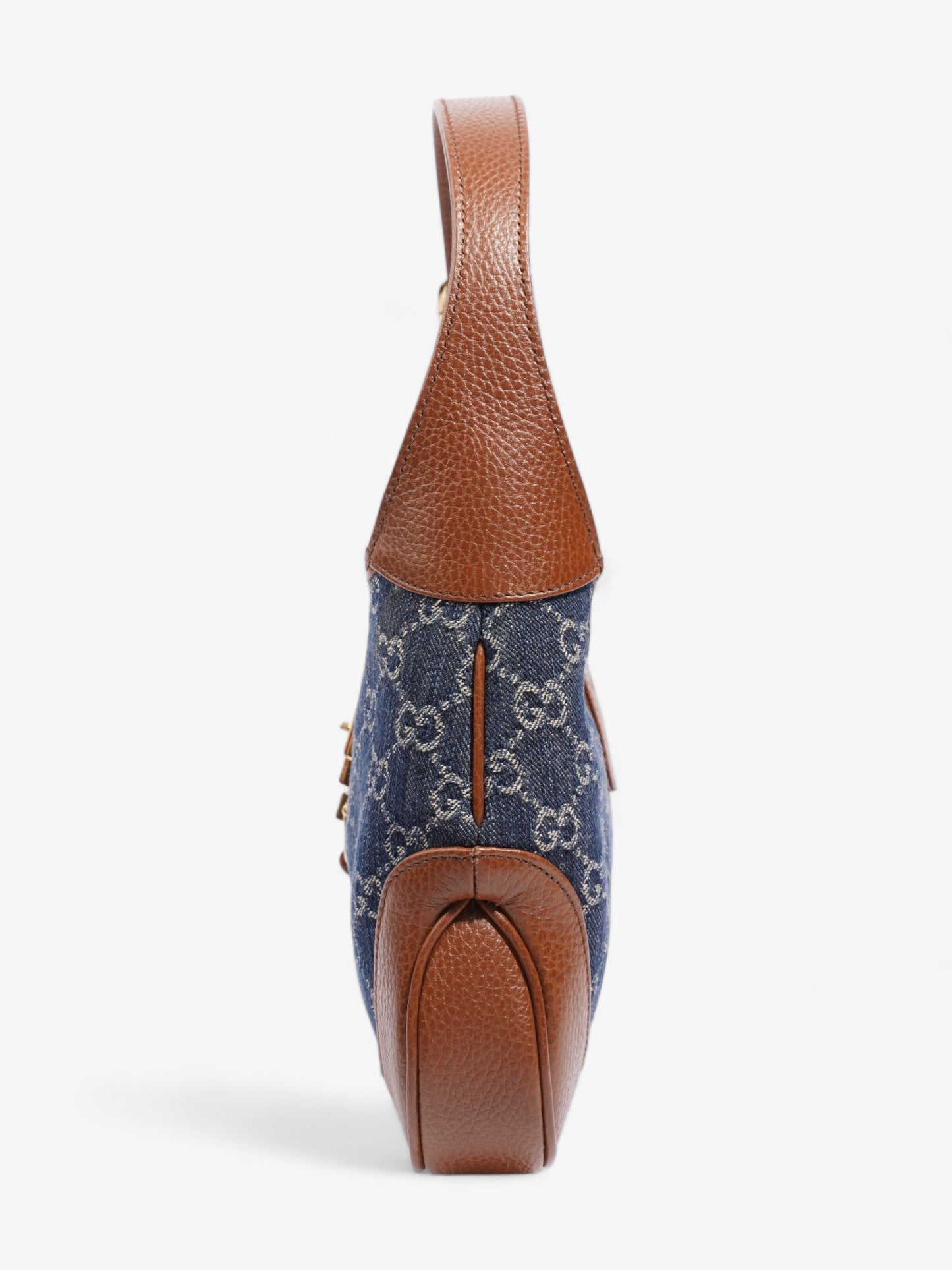 Gucci Jackie 1961 Denim GG Supreme / Brown Leather Denim Small