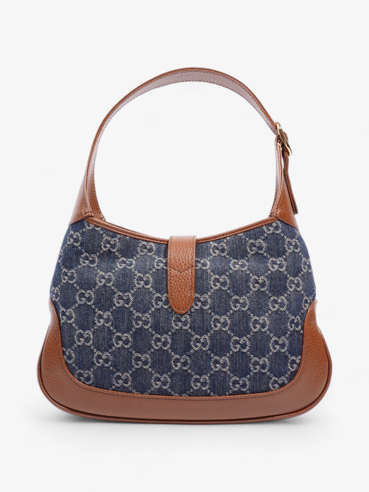 Gucci Jackie 1961 Denim GG Supreme / Brown Leather Denim Small