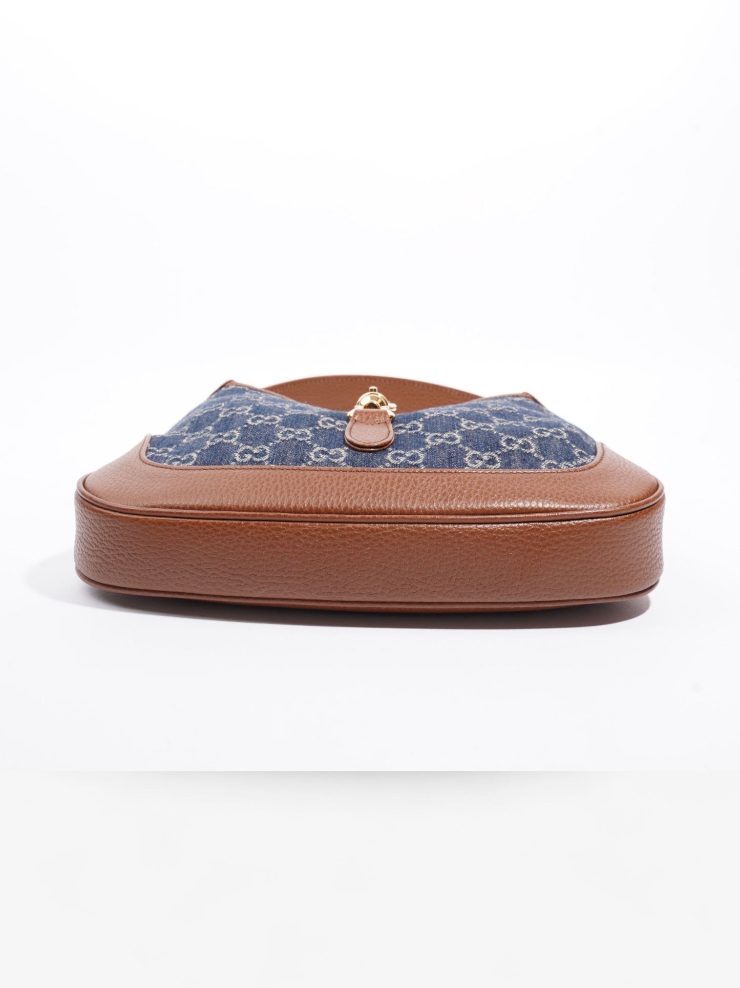 Gucci Jackie 1961 Denim GG Supreme / Brown Leather Denim Small