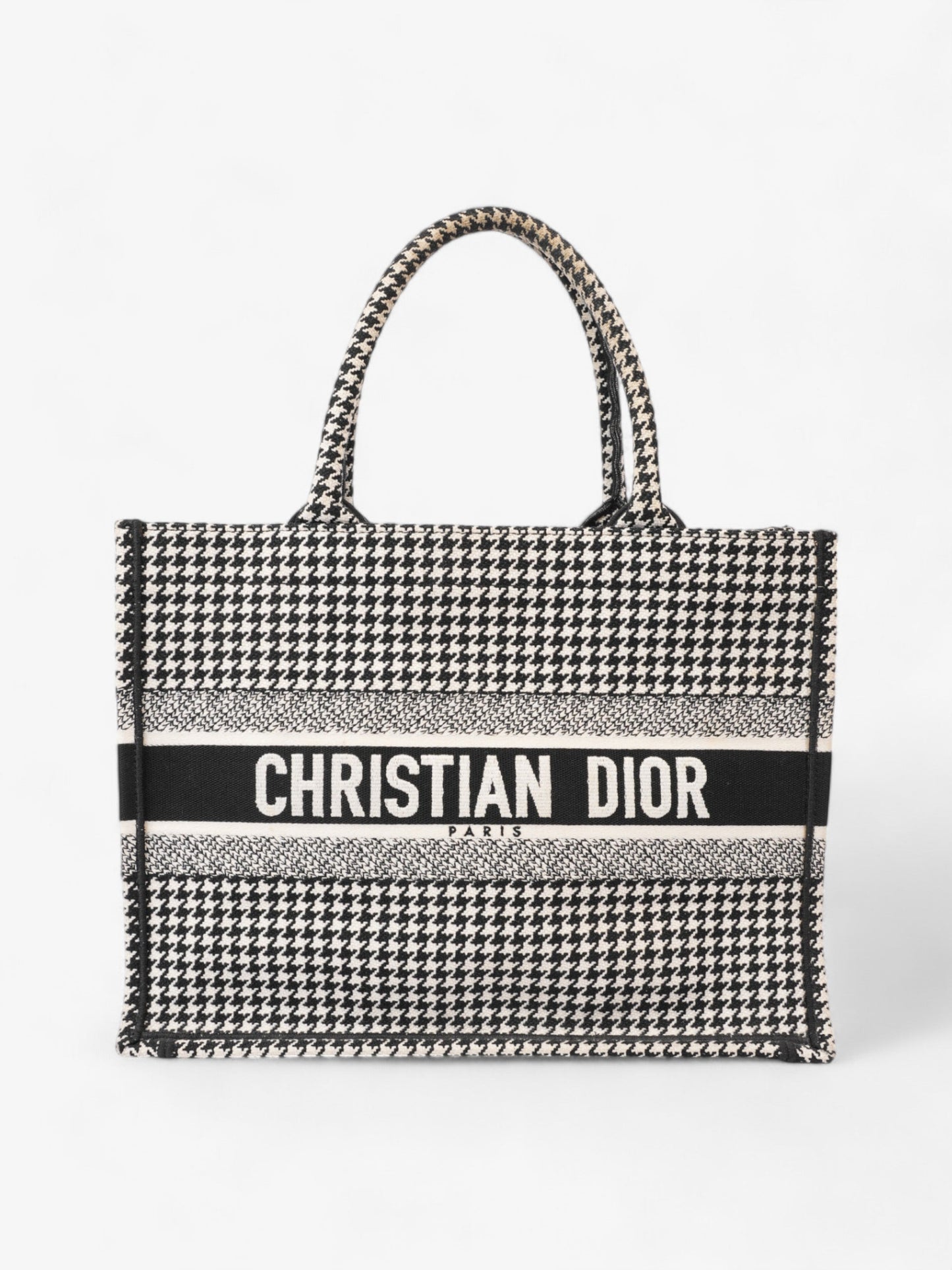 Christian Dior Book Tote Black / White Canvas Medium
