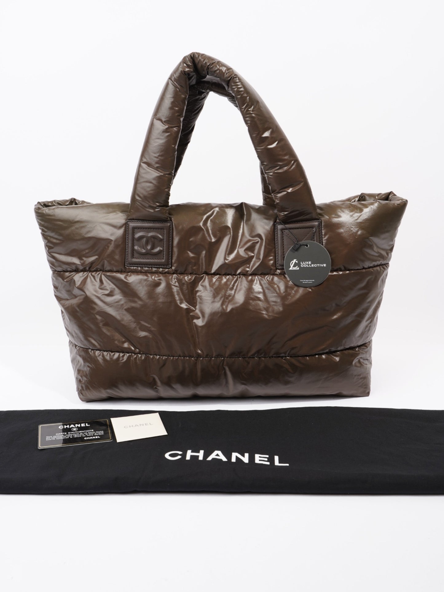Chanel Coccon Tote Bag Brown Nylon Small
