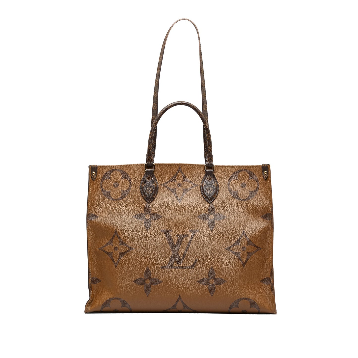 Brown Louis Vuitton Monogram Reverse OntheGo GM Satchel