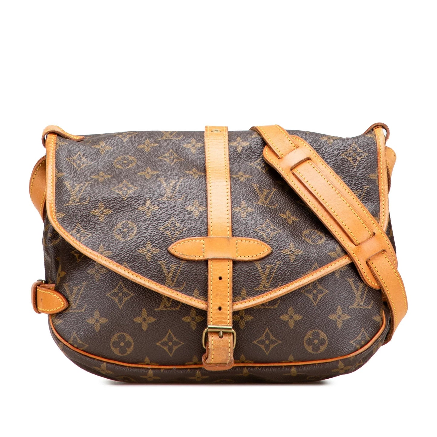 Brown Louis Vuitton Monogram Saumur 25 Crossbody Bag