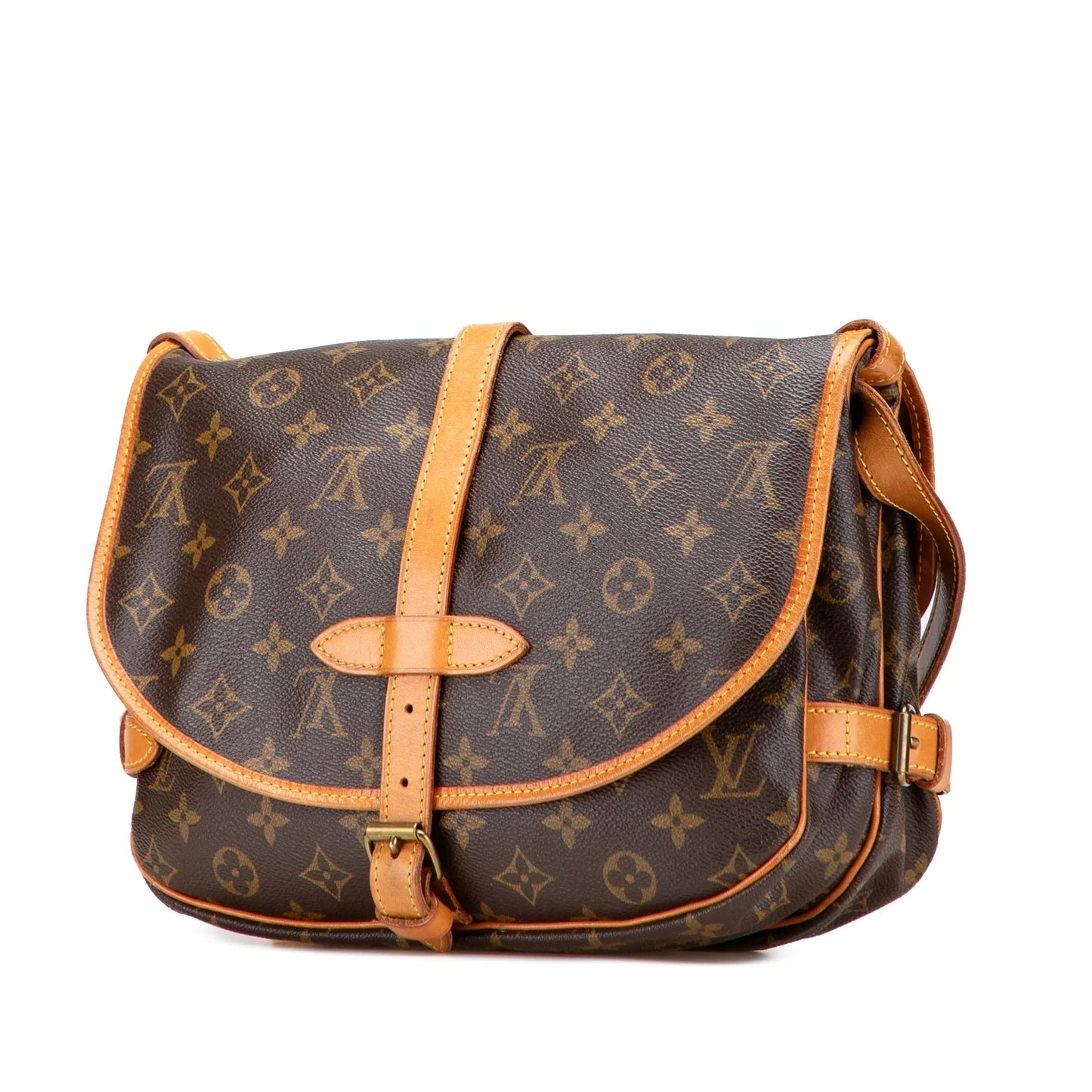 Brown Louis Vuitton Monogram Saumur 25 Crossbody Bag