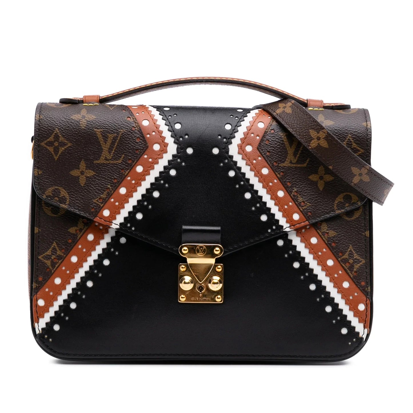 Brown Louis Vuitton Monogram Brogue Pochette Metis Satchel