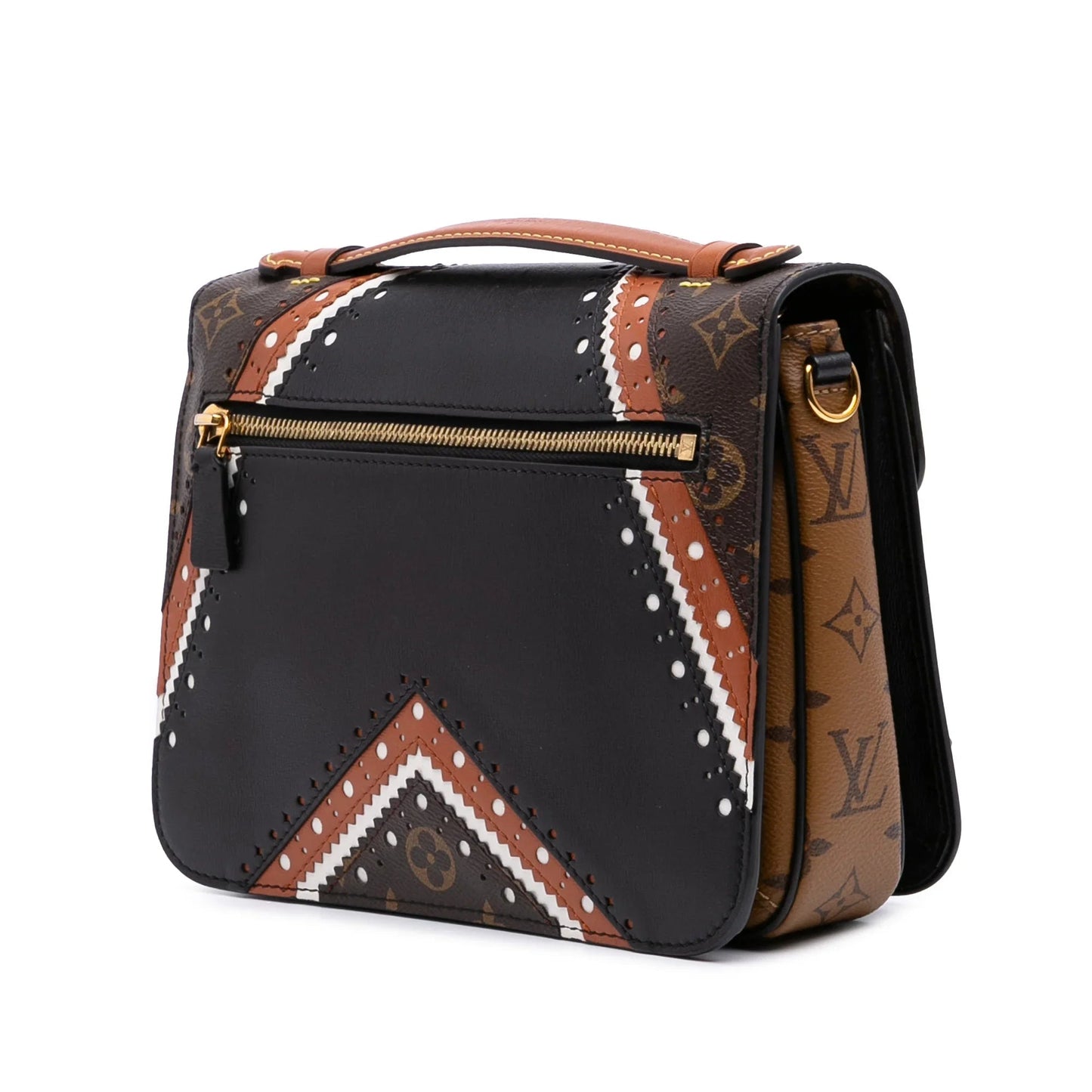 Brown Louis Vuitton Monogram Brogue Pochette Metis Satchel