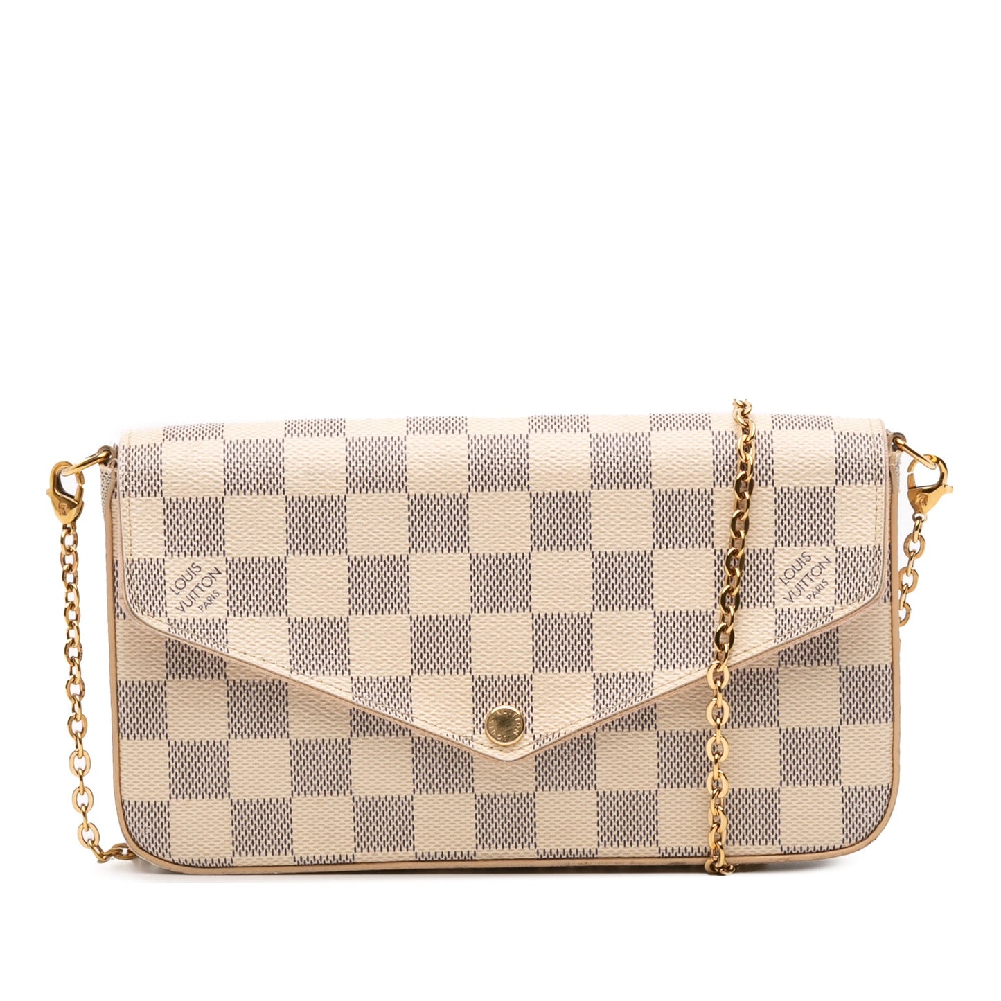 White Louis Vuitton Damier Azur Pochette Felicie Crossbody Bag