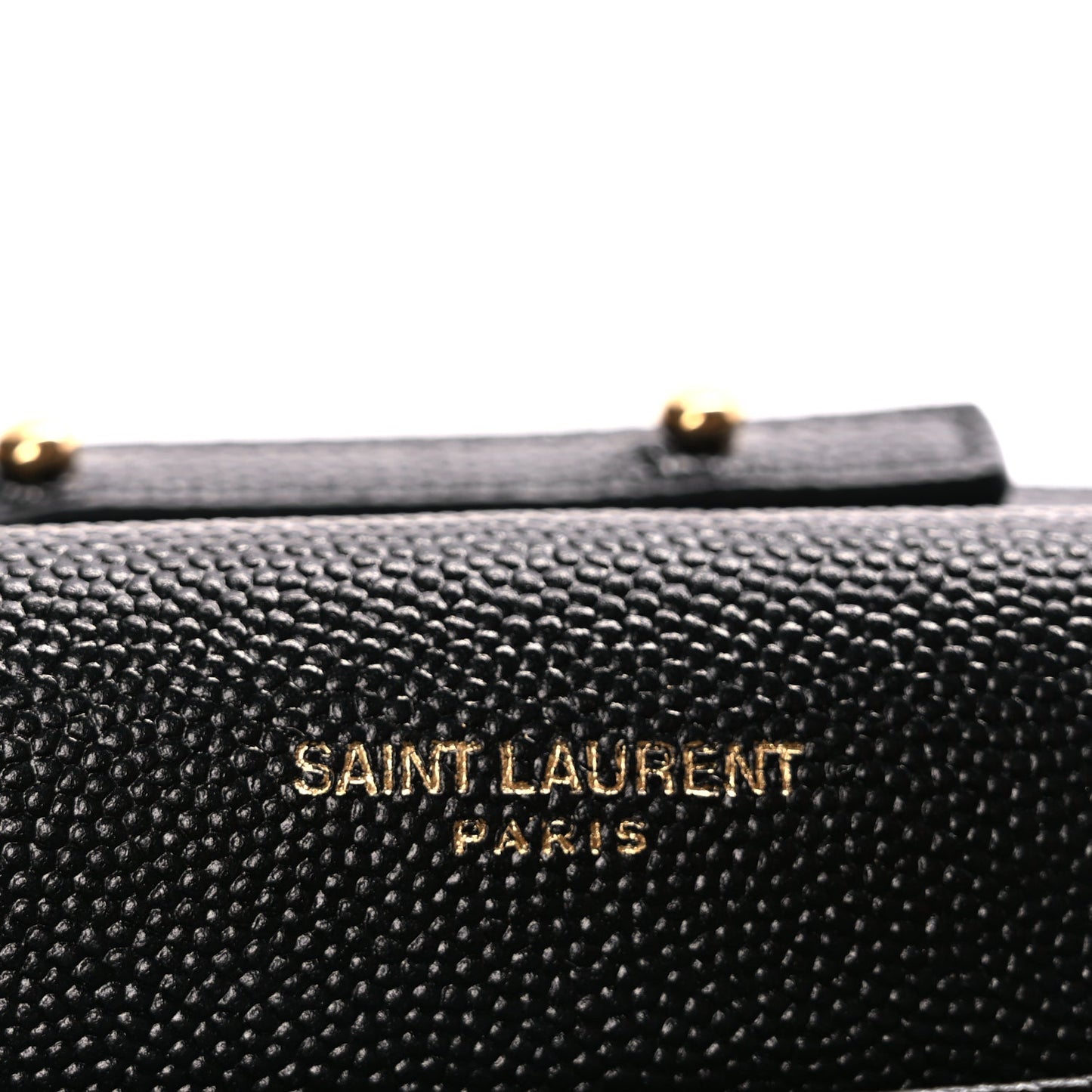 Saint Laurent Grain De Poudre Matelasse Chevron Monogram Chain Wallet Black