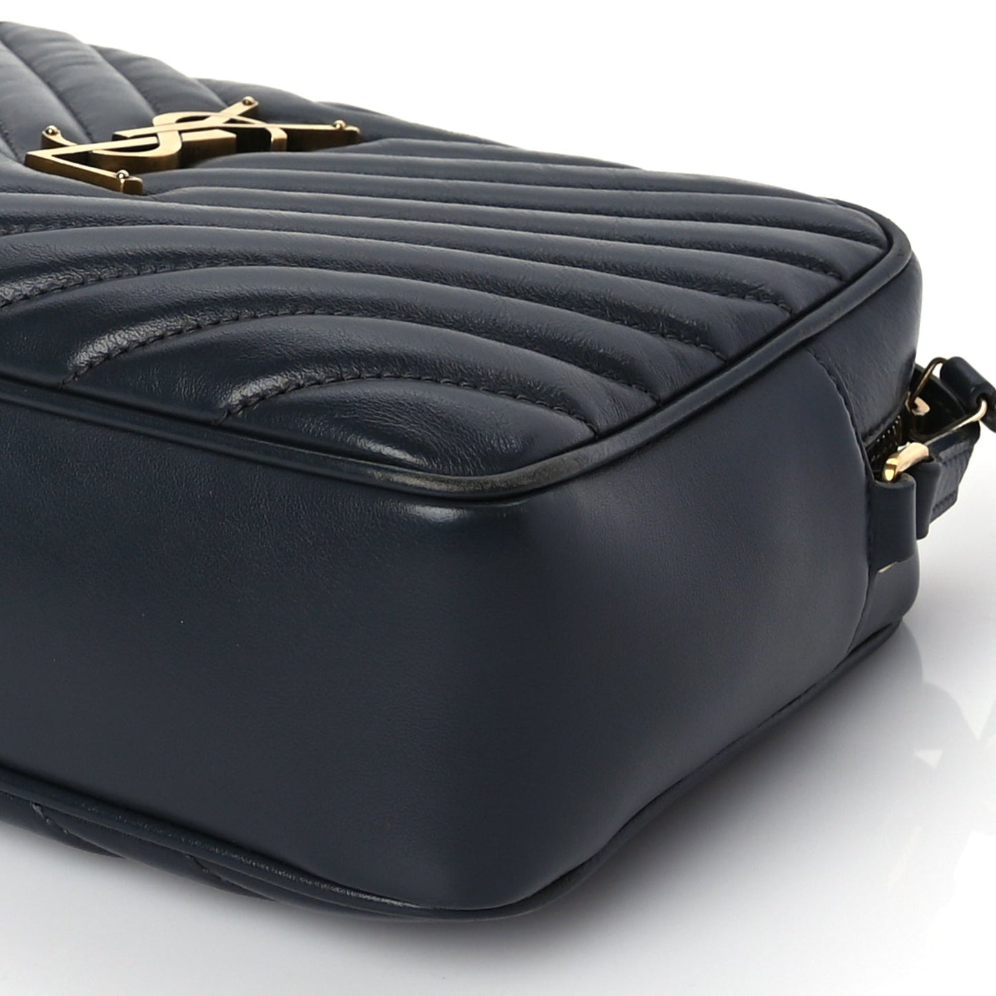 Saint Laurent Calfskin Matelasse Monogram Lou Camera Bag  Navy