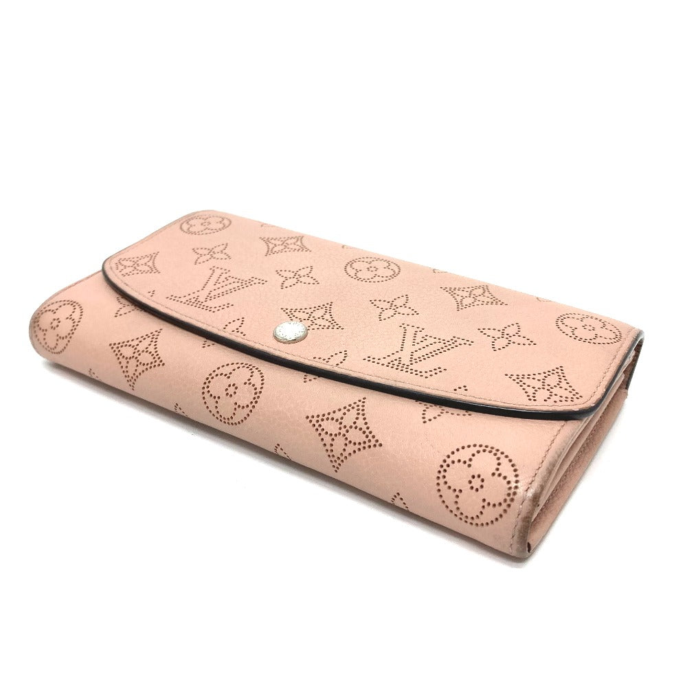 LOUIS VUITTON Long Wallet Purse M60145 monogram mahina leather pink Monogram Mahina Portefeuille Iris Women