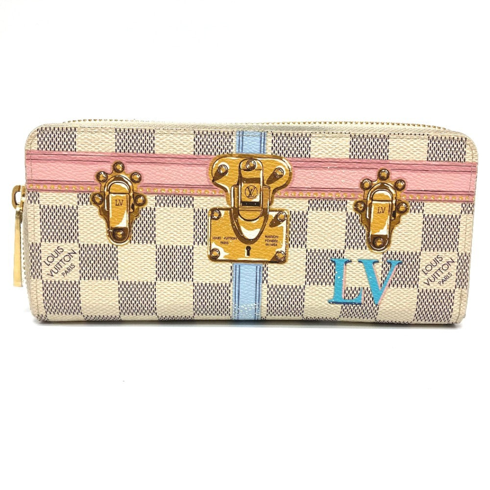 LOUIS VUITTON Long Wallet Purse N60109 Damier Azur Canvas white Damier Azure Summer trunk collection Women