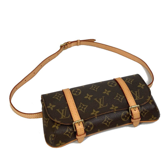 LOUIS VUITTON Waist bag Monogram canvas Brown Monogram Pochette Marrell Women