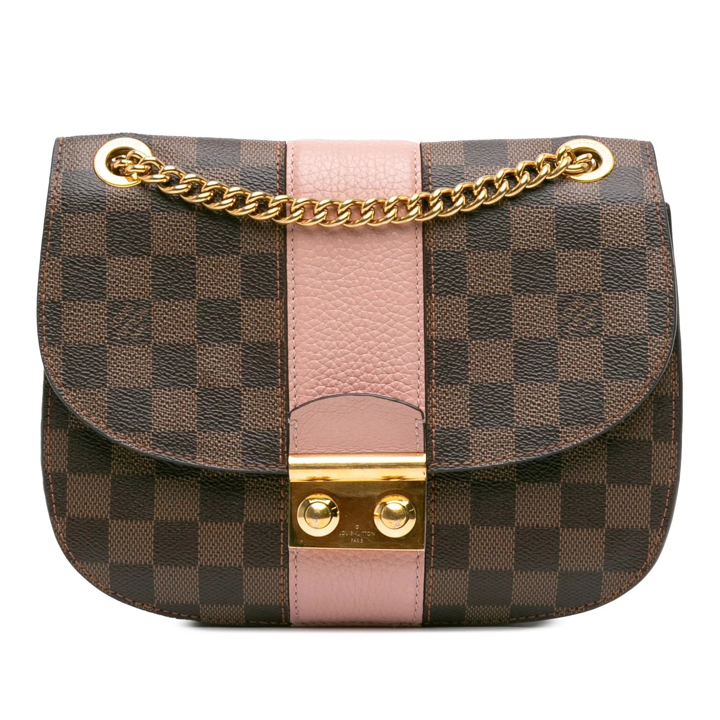 Brown Louis Vuitton Damier Ebene Cuir Taurillon Wight Shoulder Bag