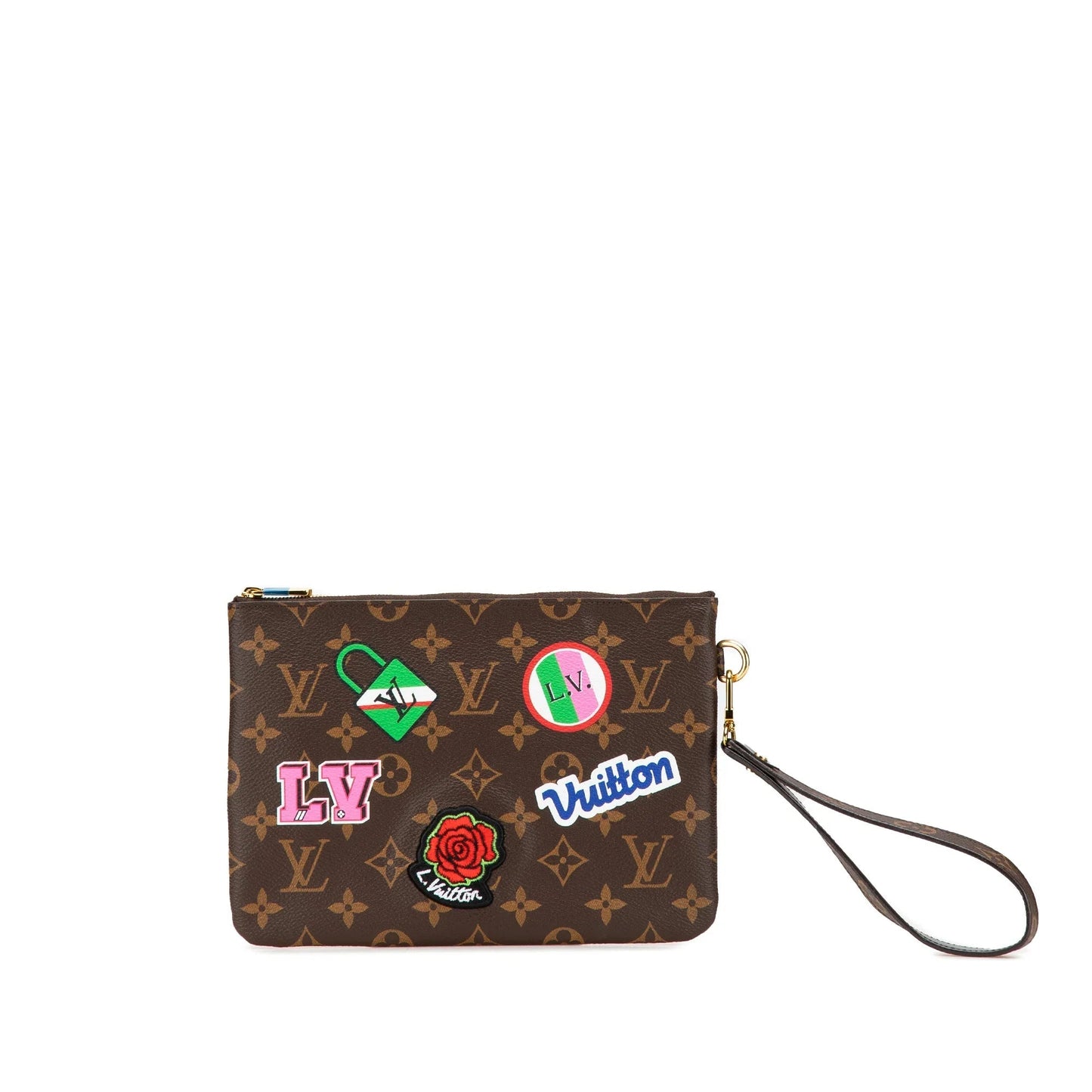 Brown Louis Vuitton Monogram Patches City Pouch